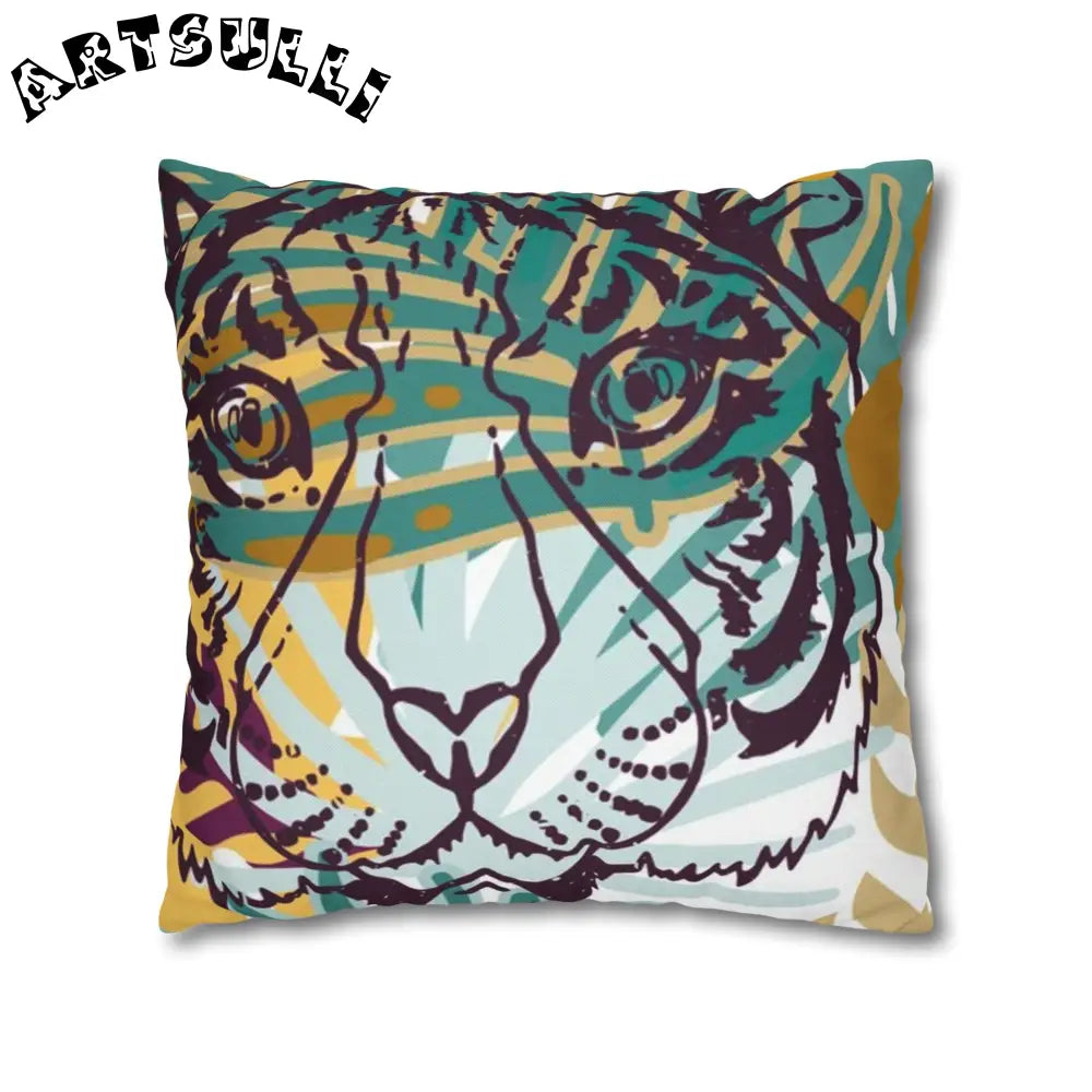 JAKKOUTTHEBXX Tropical Jungle Tigers Brown and Green Spun Polyester