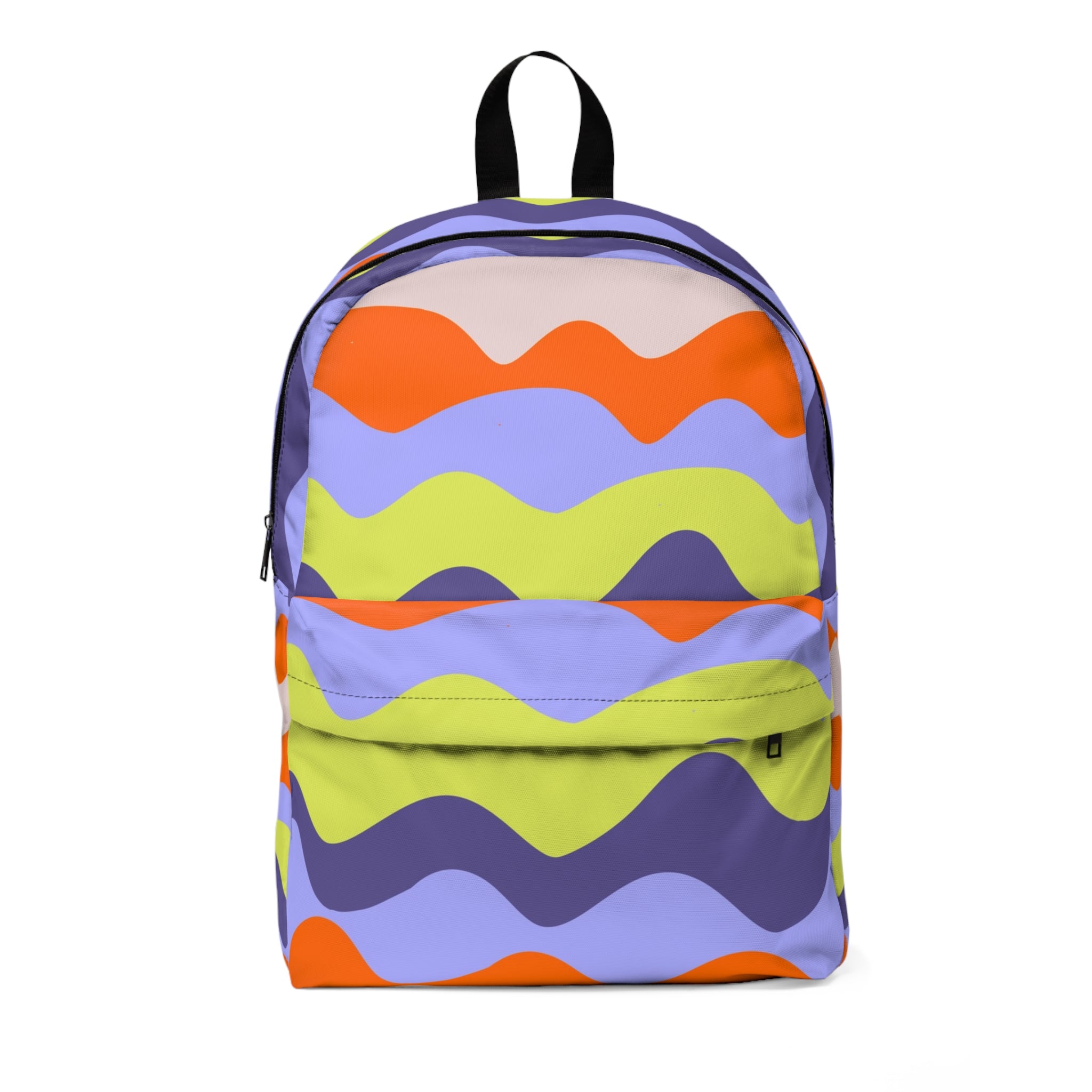 Waves Yellow and Blue Unisex Classic Backpack, Artsulli - Art is Long, Life is Short, Bags, Size, One size, , , , , 31691304372057575574