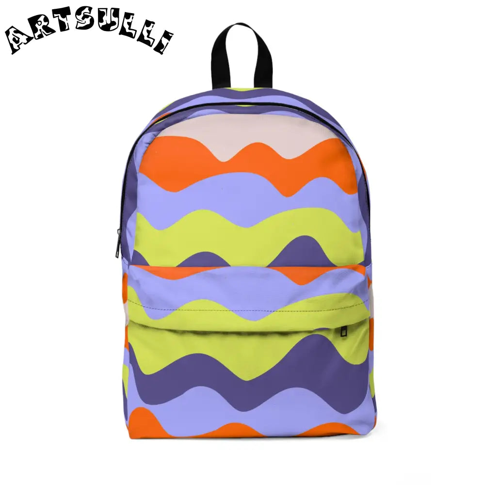JAKKOUTTHEBXX Waves Yellow and Blue Unisex Classic Backpack