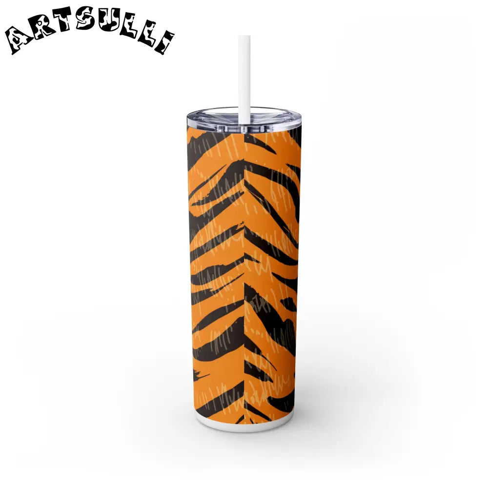 JAKKOUTTHEBXX Tiger Scratches Orange & Black Skinny Tumbler