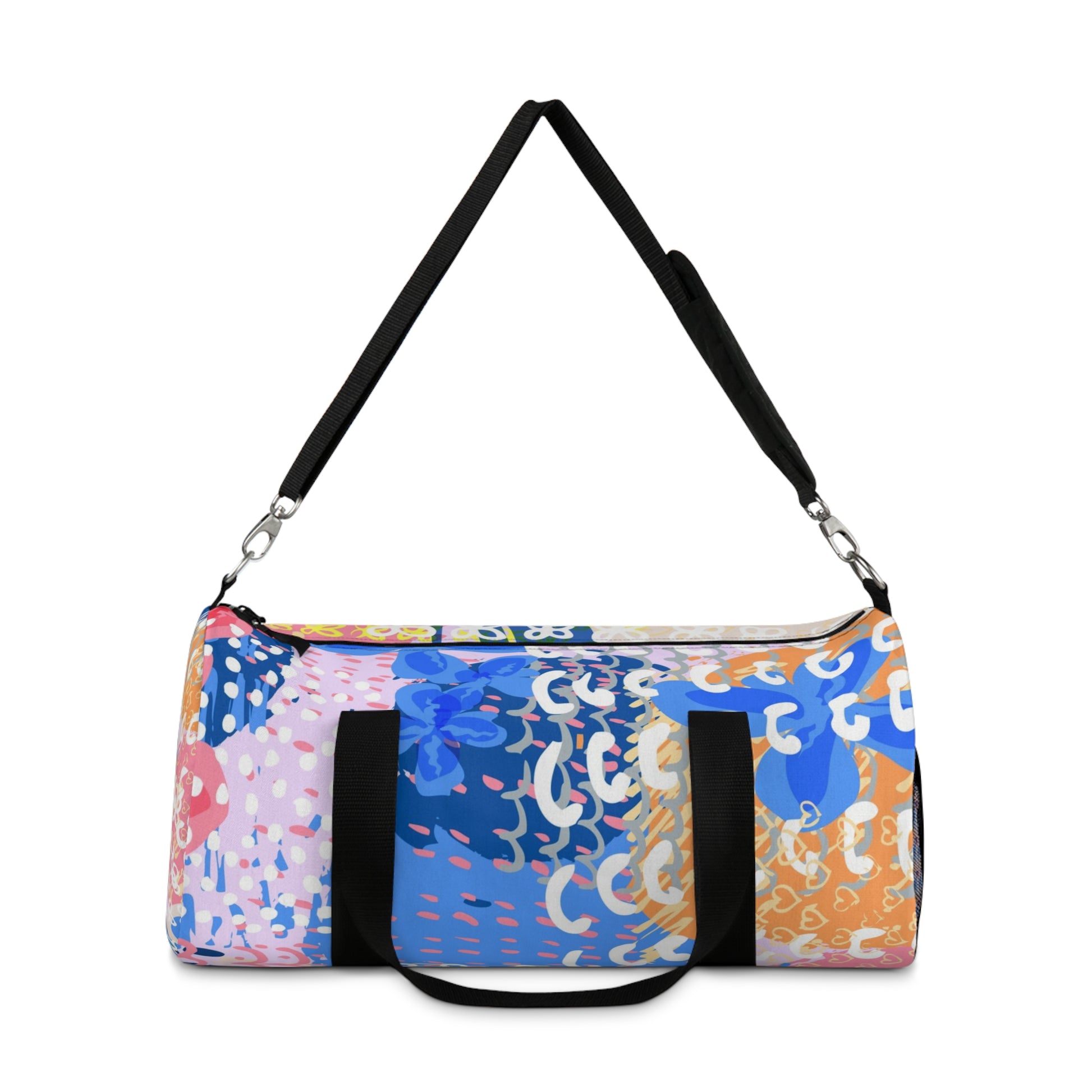 Flowers x Doodles x Hearts Multi-Color Duffel Bag, Artsulli - Art is Long, Life is Short, Bags, , , , , , , 