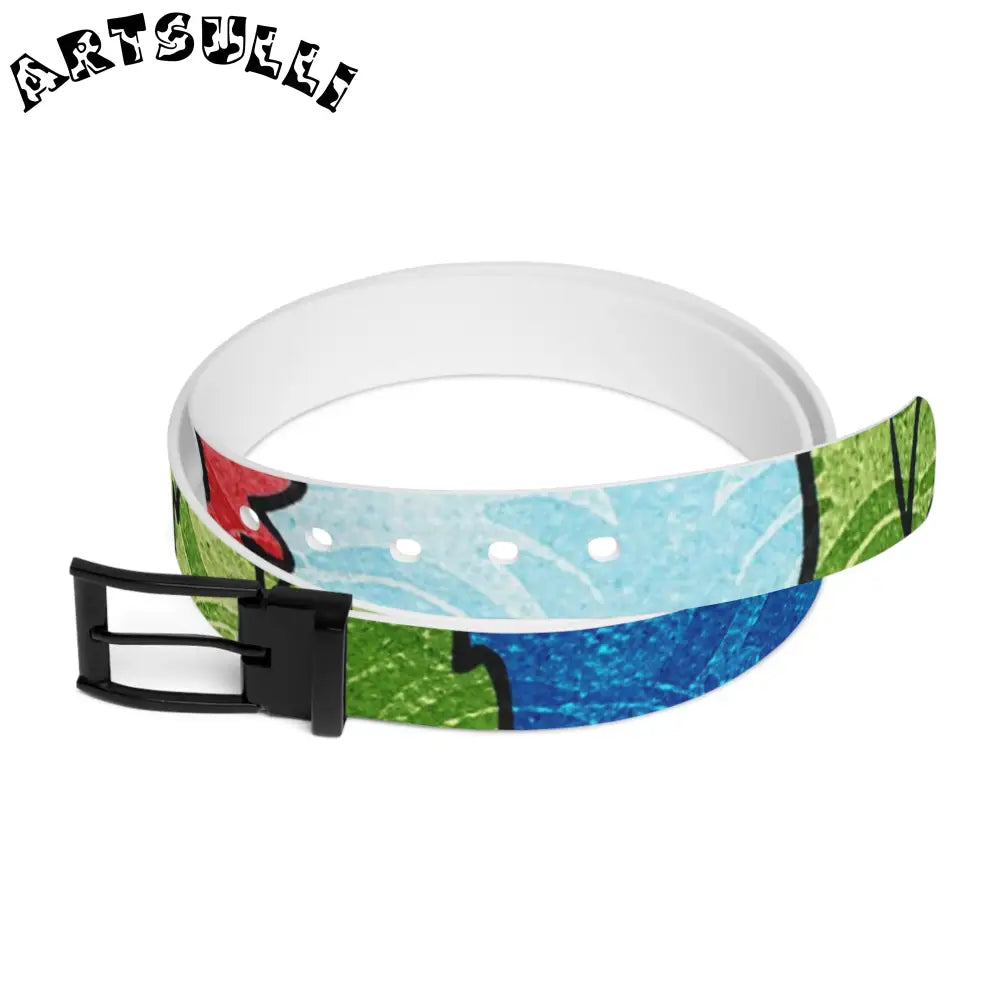 Blue Orange Groovy Belt, Artsulli - Art is Long, Life is Short, Accessories, Material, Black Metal, Size, 50'', , , 68572610227417572516