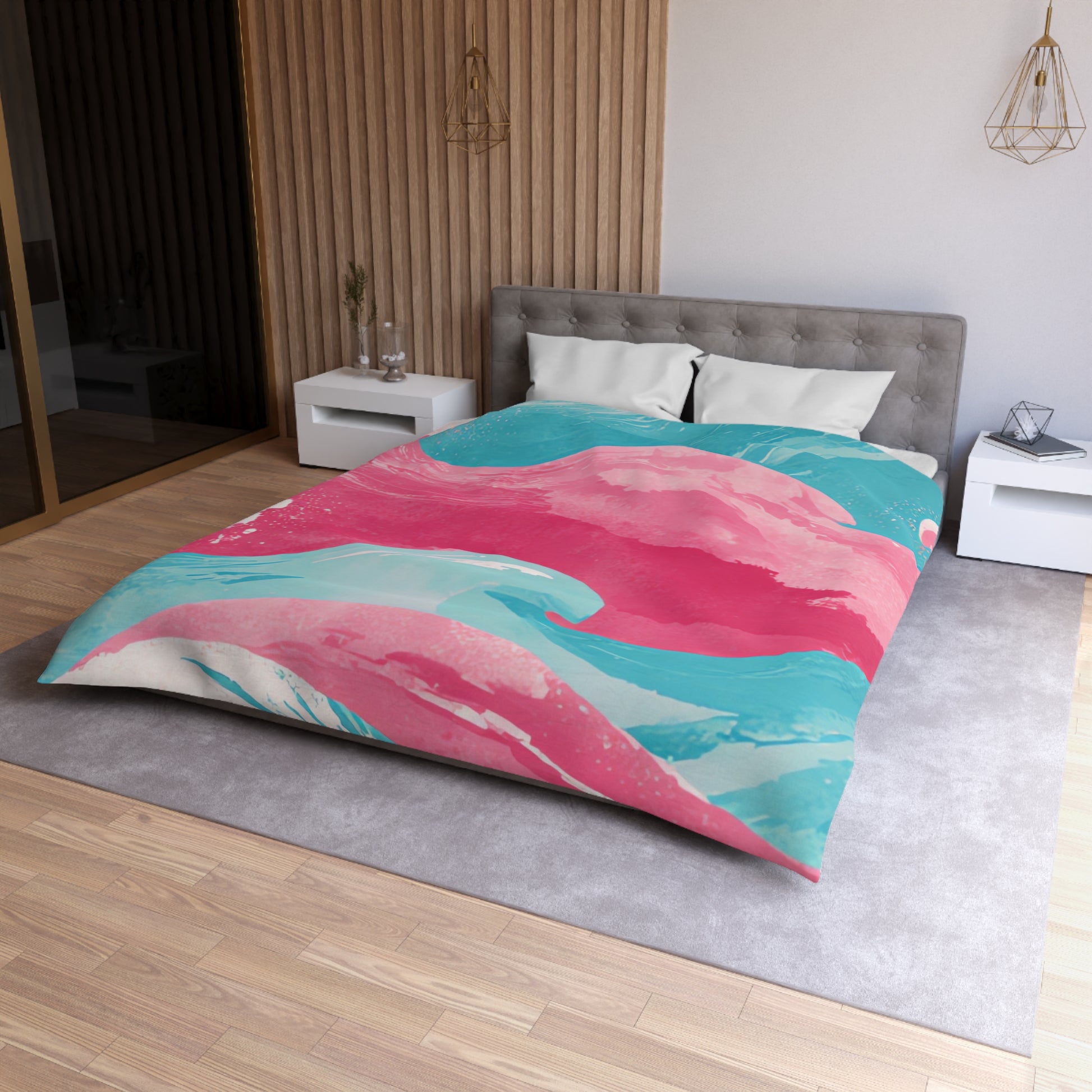 The Great Pastelwave Pink and Blue Microfiber Duvet Cover, Artsulli - Art is Long, Life is Short, Home Decor, , , , , , , 