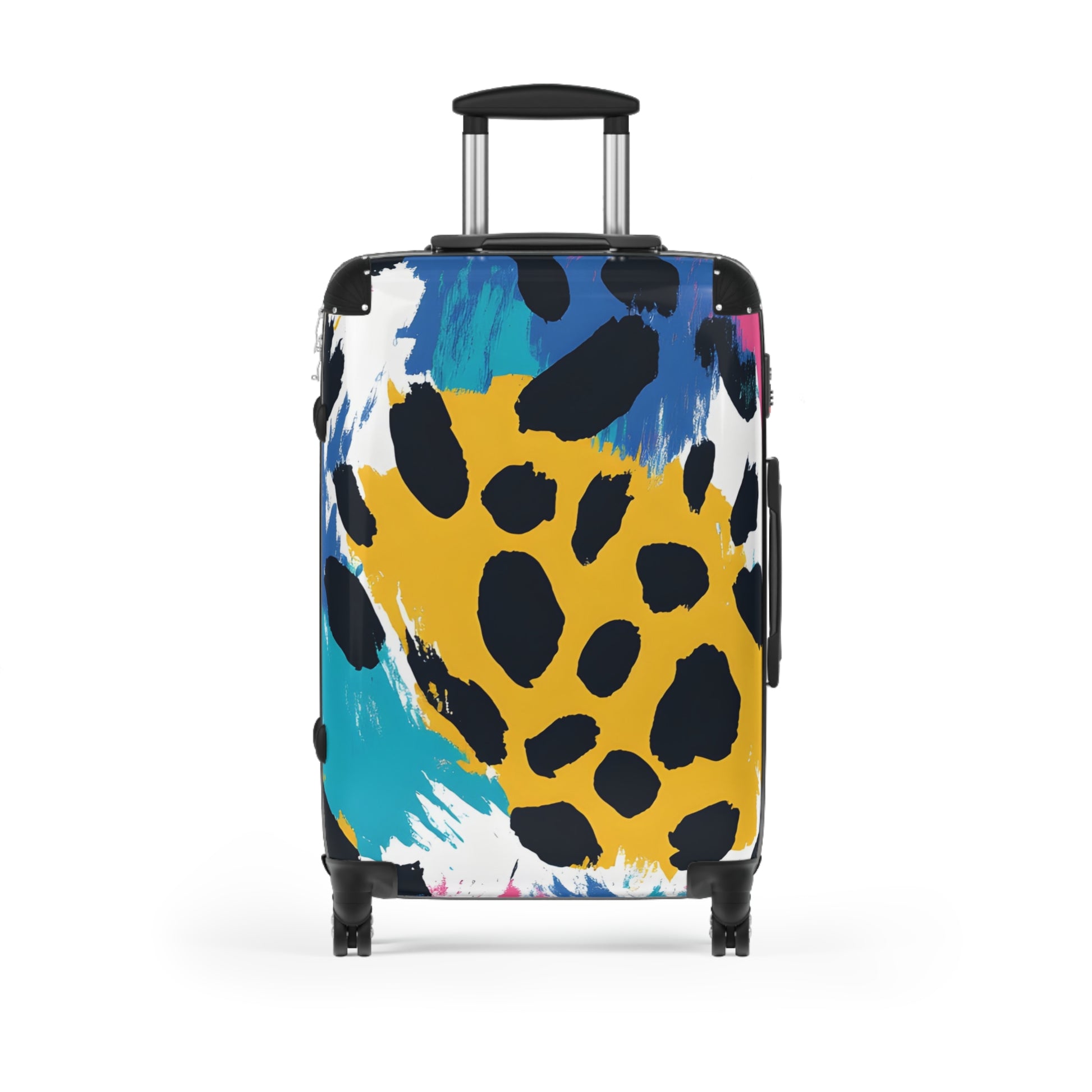 Leopard Print x Paint Brush Strokes Multi-Color Suitcase, Artsulli - Art is Long, Life is Short, Bags, Size, Medium, Color, Black, , , 11883501720015197992