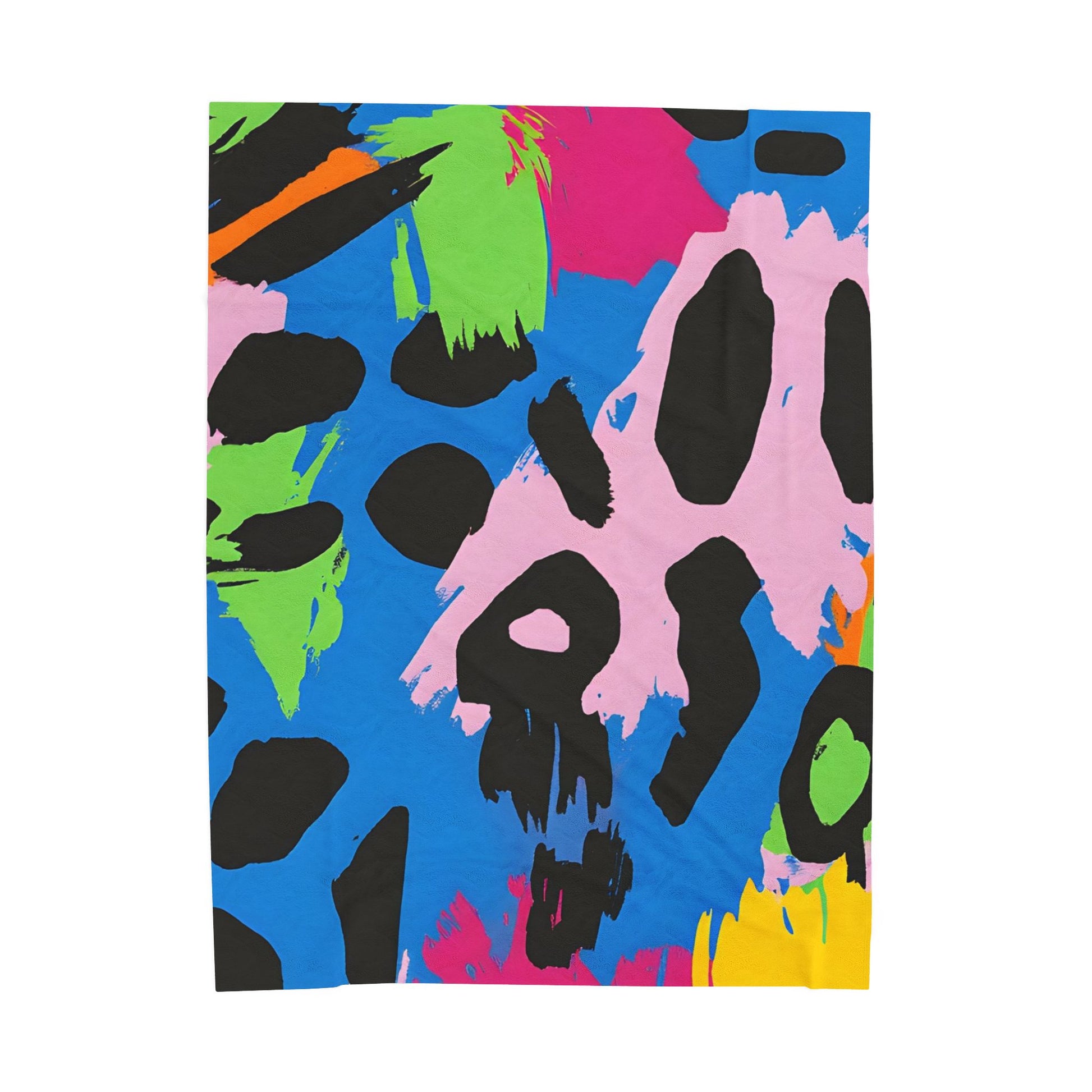 90s Neon Velveteen Plush Blanket, Artsulli - Art is Long, Life is Short, All Over Prints, Size, 60" × 80", , , , , 19517914527293567583