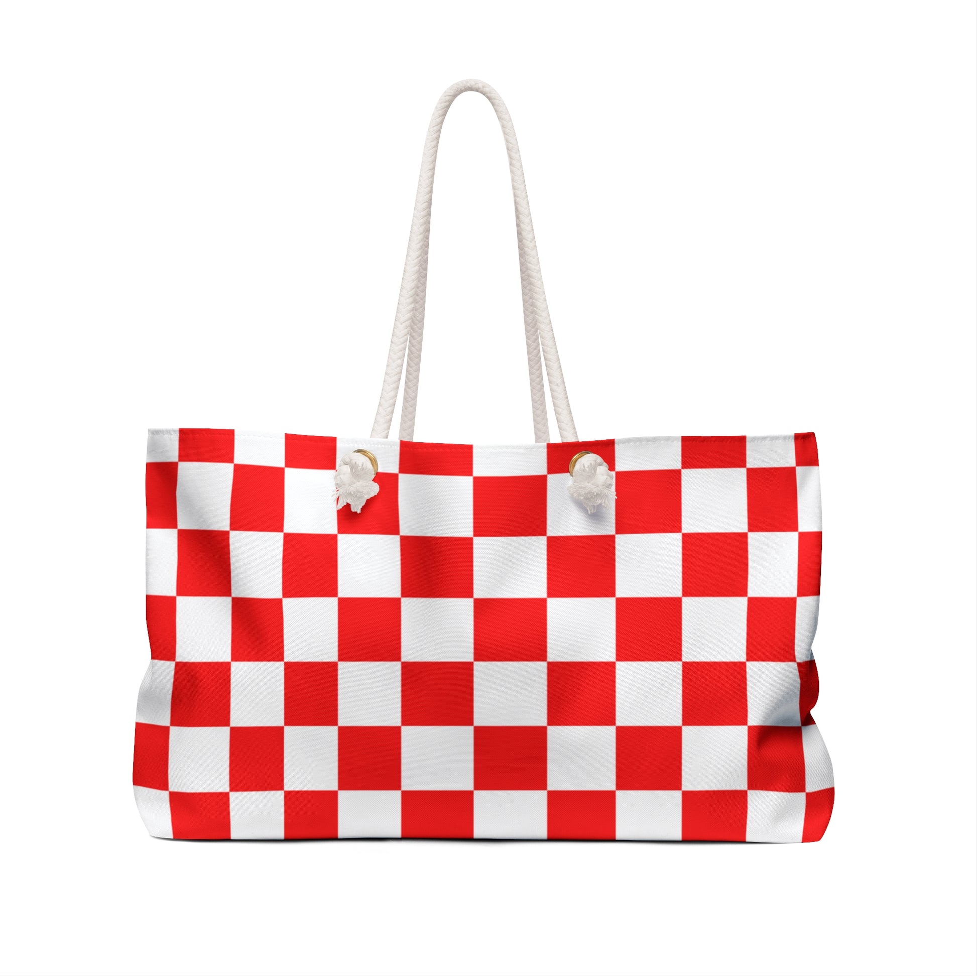 Checkerboard Red and White Weekender Bag, Artsulli - Art is Long, Life is Short, Bags, , , , , , , 