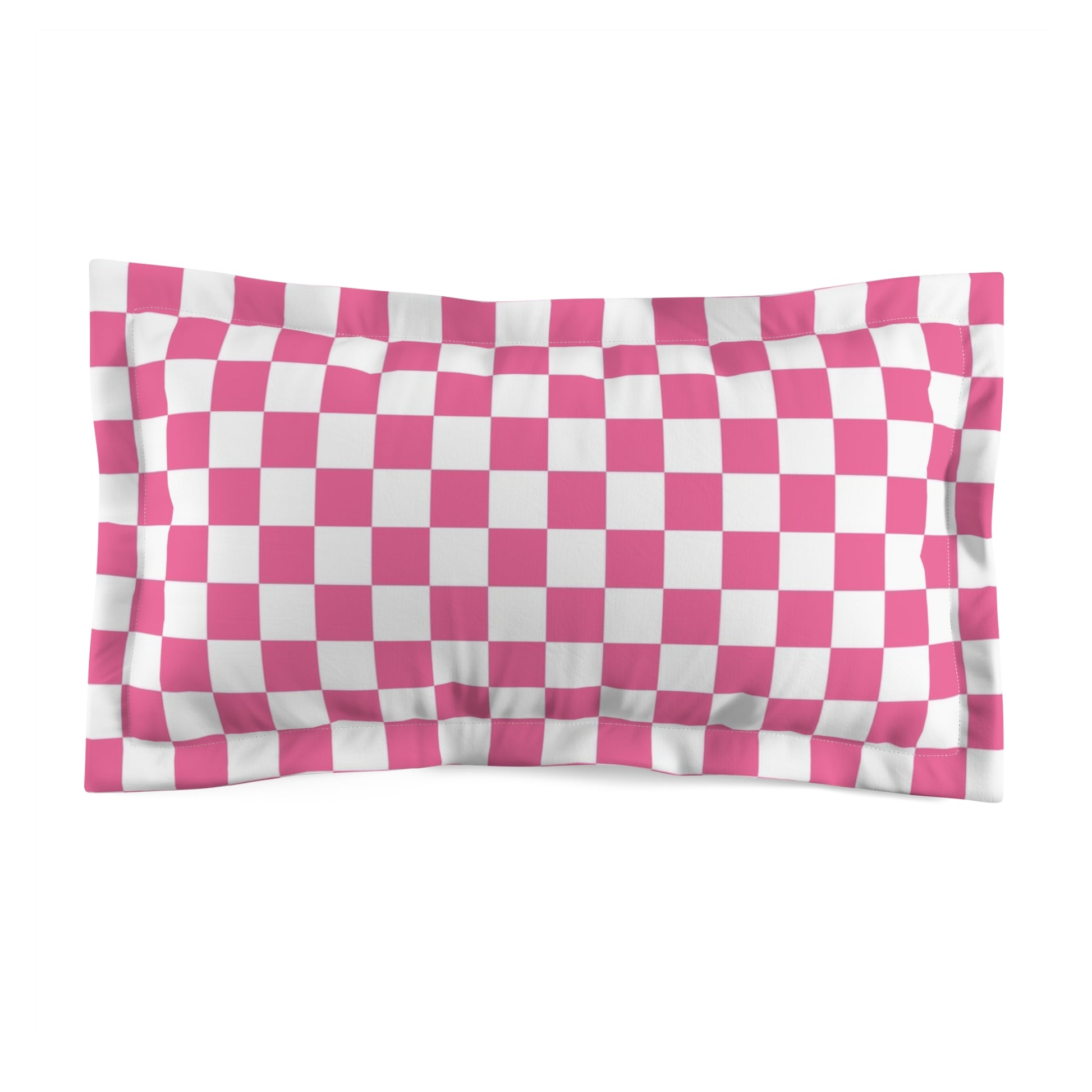 Yuyushiki Pink Check Microfiber Pillow Sham, Artsulli - Art is Long, Life is Short, Home Decor, Size, King, , , , , 14309920676367288300