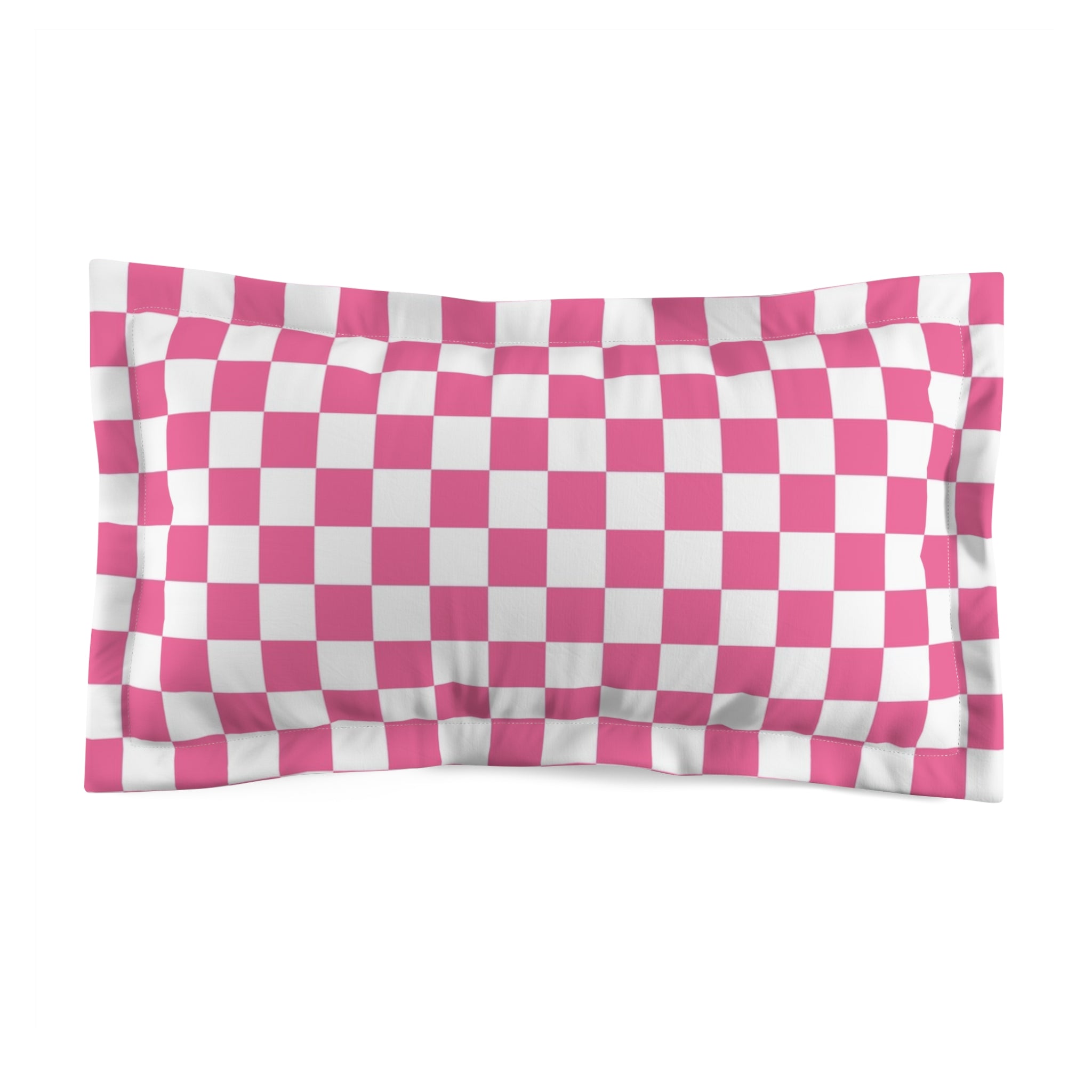 Yuyushiki Pink Check Microfiber Pillow Sham, Artsulli - Art is Long, Life is Short, Home Decor, Size, King, , , , , 14309920676367288300