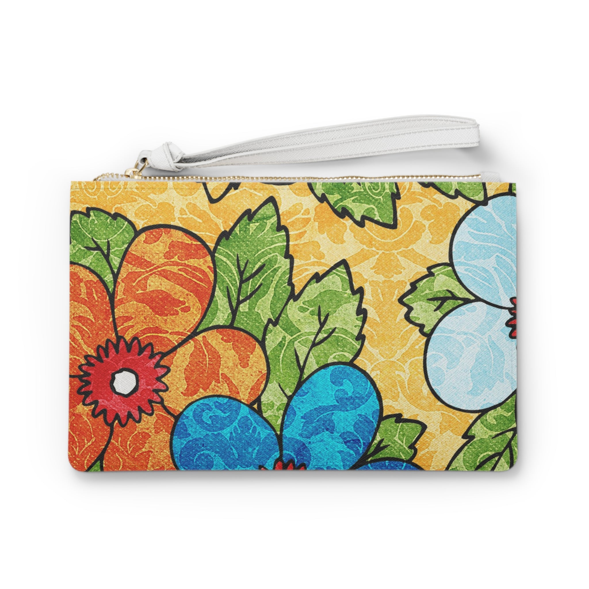 Groovy Yellow Floral Kl Clutch Bag, Artsulli - Art is Long, Life is Short, Bags, Size, One size, , , , , 12549589687640618951
