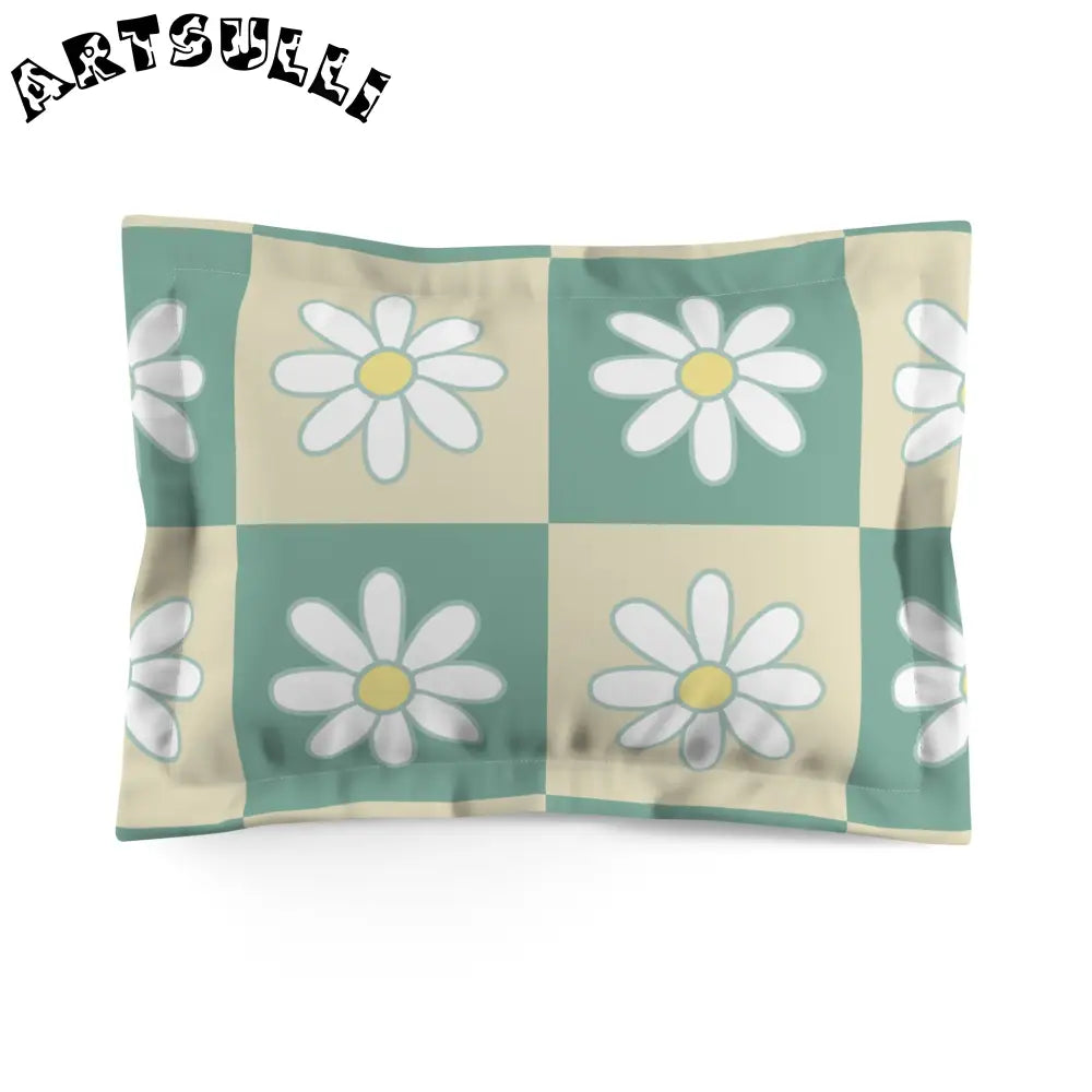 JAKKOUTTHEBXX Retro Daisy Checkerboard Green and Tan Microfiber