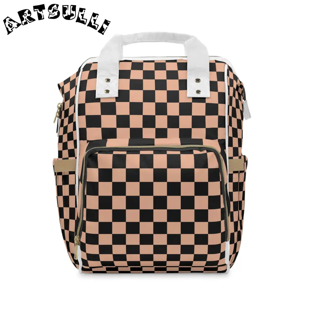 JAKKOUTTHEBXX Checkerboard Soft Orange and Black Multifunctional