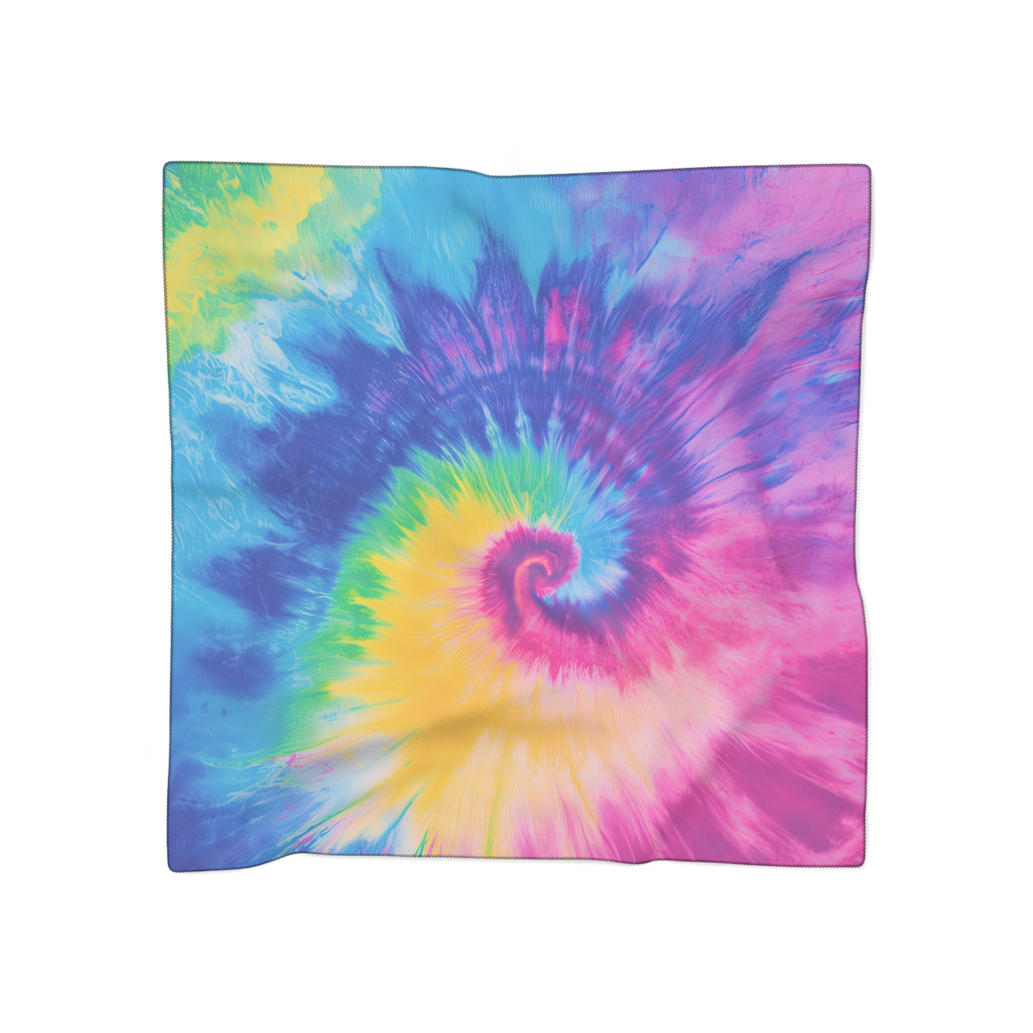 Psychedelic Tie Dye II Poly Scarf, Artsulli - Art is Long, Life is Short, Accessories, Color, Poly chiffon, Size, 25" × 25", , , 19055807806459009155