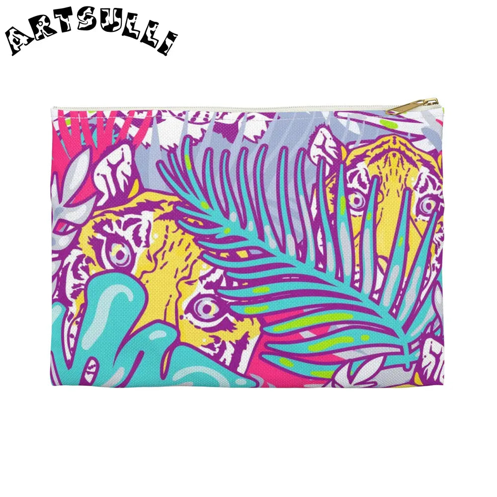 JAKKOUTTHEBXX Tropical Floral Tigers Torquise and Purple Accessory