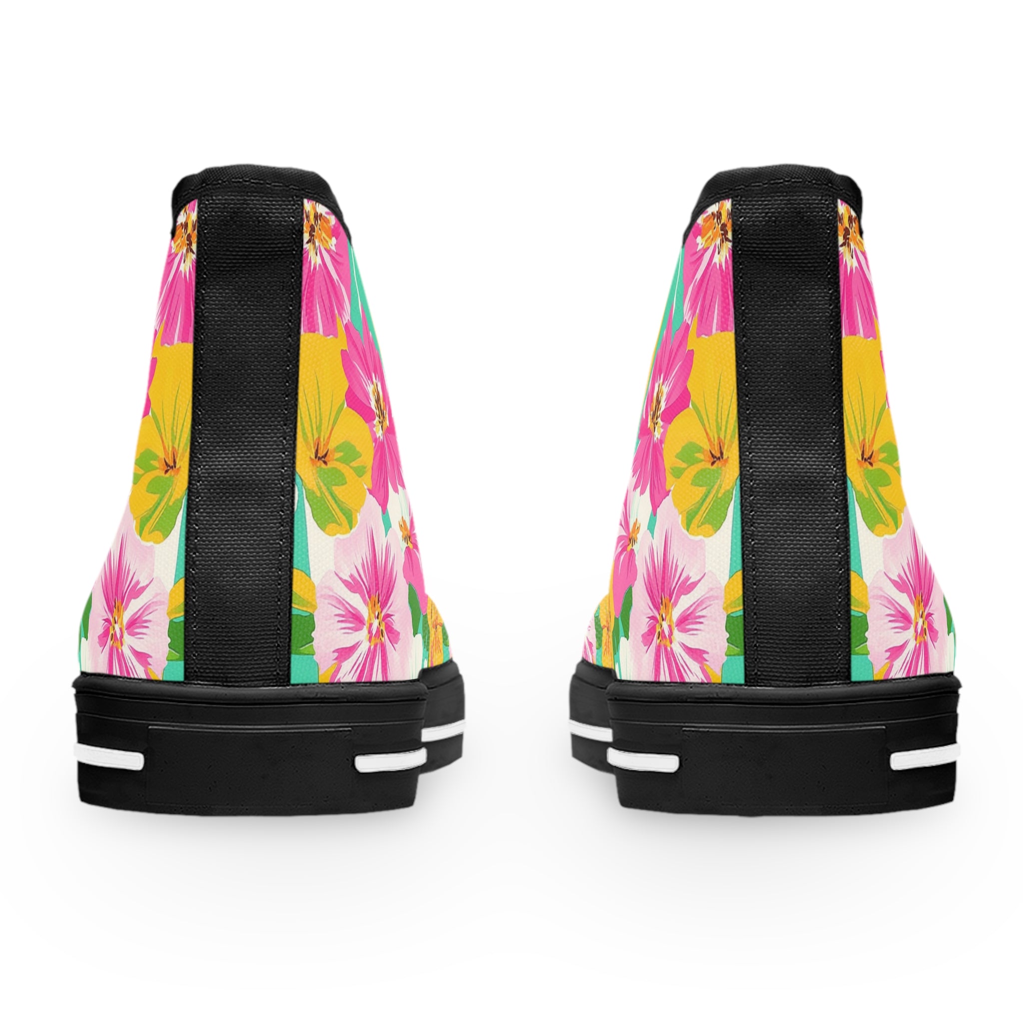 Pastel x Floral x Stripes Multi-Color Women's High Top Sneakers, Artsulli - Art is Long, Life is Short, Shoes, , , , , , , 