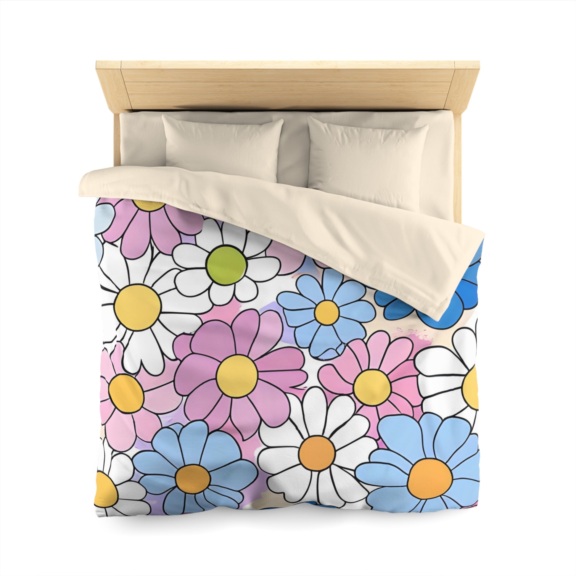 Flower Hour Purple and Blue Microfiber Duvet Cover, Artsulli - Art is Long, Life is Short, Home Decor, , , , , , , 