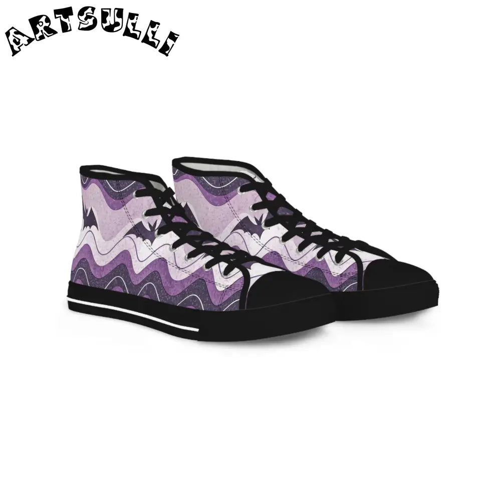 JAKKOUTTHEBXX Bat Wave Purple Men’s High Top Sneakers JAKKOUTTHEBXX