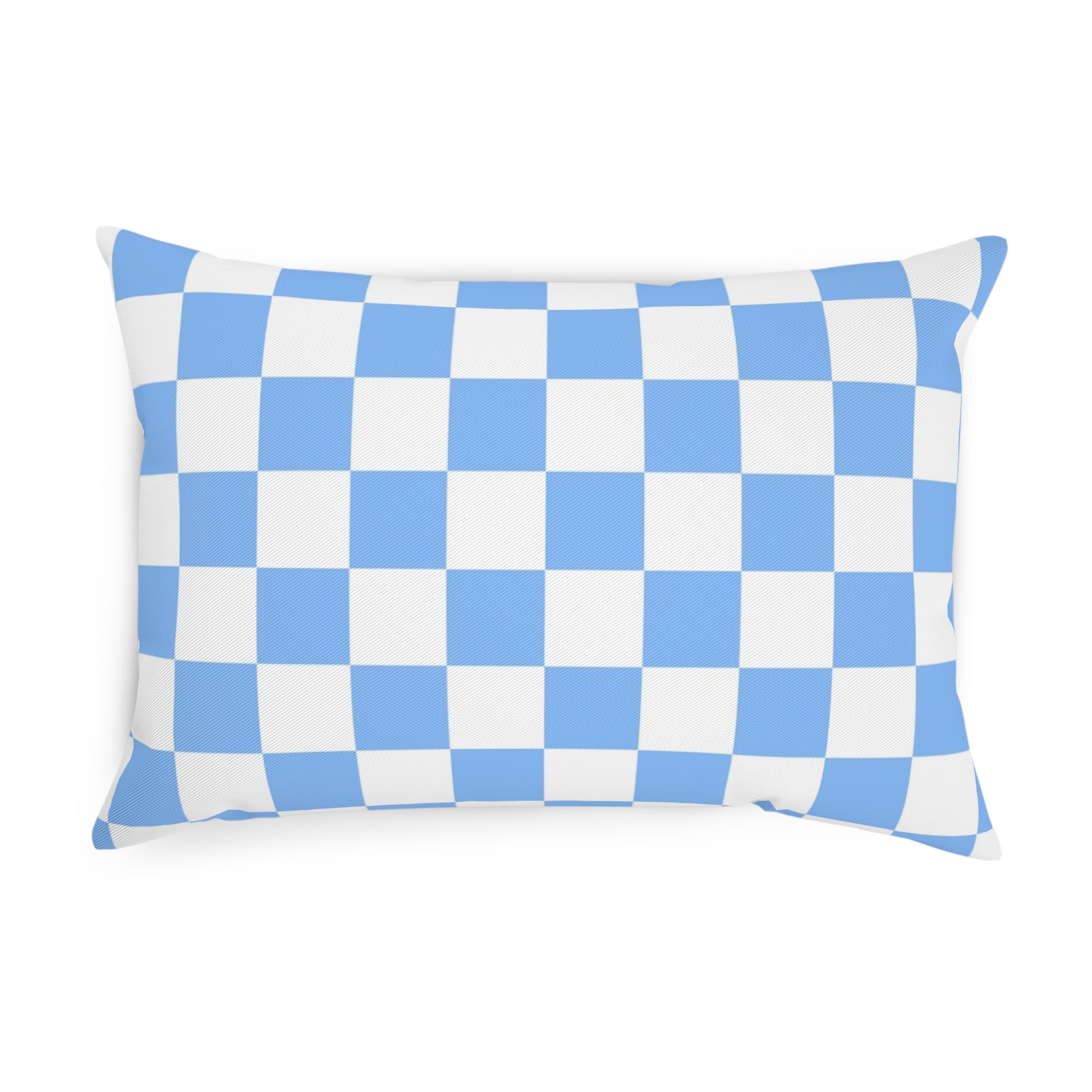Checkerboard White and Light Blue Cushion, Artsulli - Art is Long, Life is Short, Home Decor, , , , , , , 
