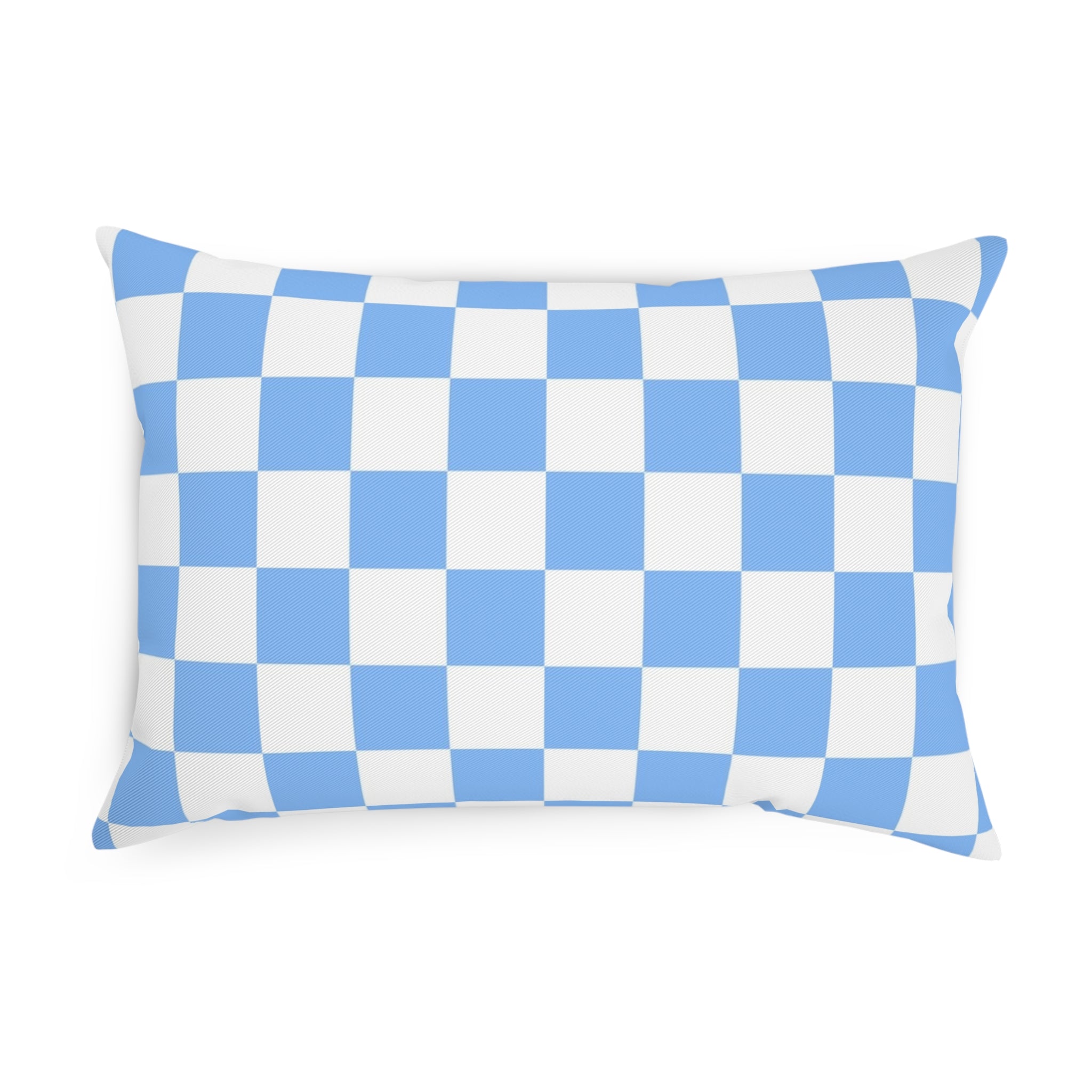 Checkerboard White and Light Blue Cushion, Artsulli - Art is Long, Life is Short, Home Decor, , , , , , , 