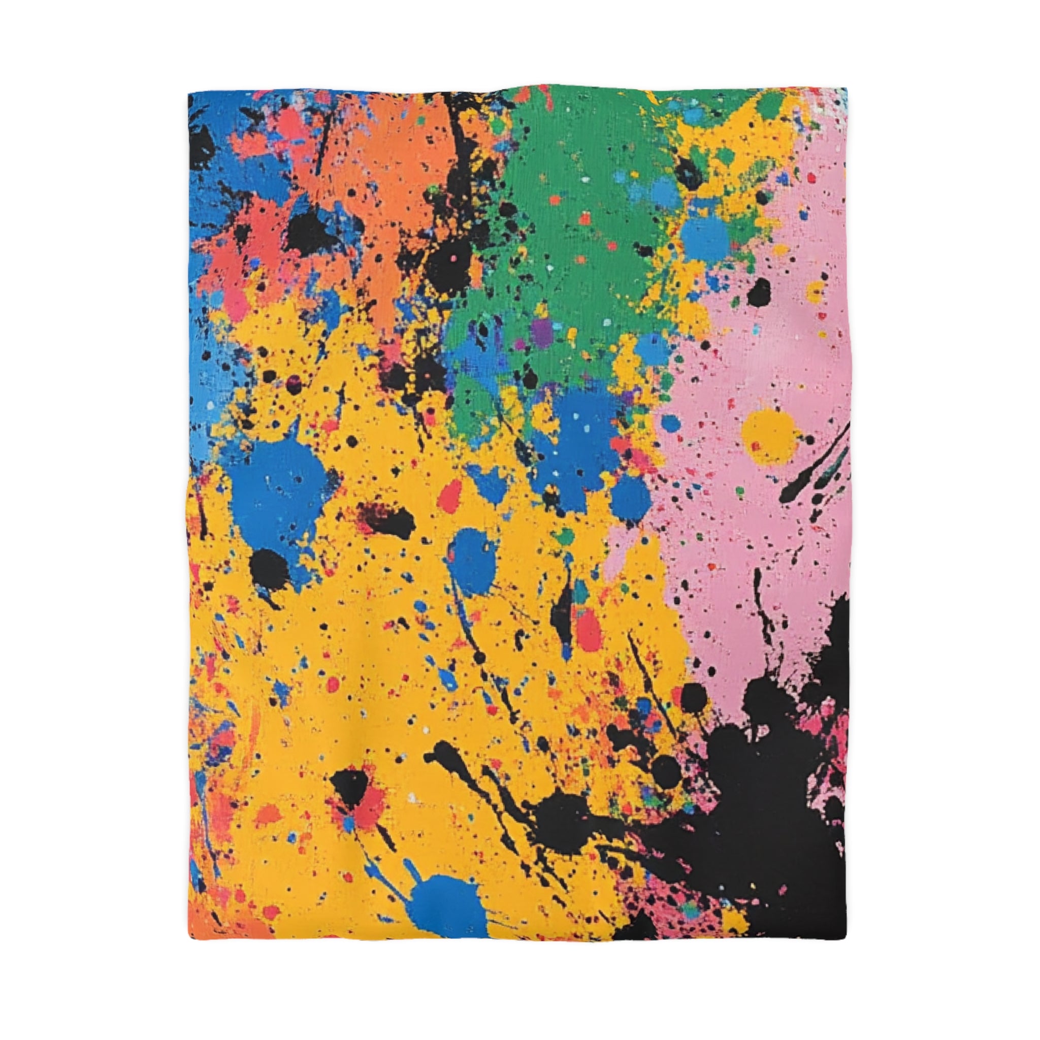 The Colors Of Paint Splatter Microfiber Duvet Cover, Artsulli - Art is Long, Life is Short, Home Decor, Size, Twin, Color, Cream, , , 12598391661535