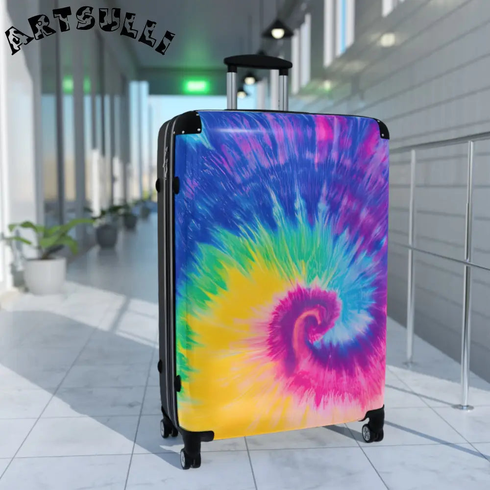 JAKKOUTTHEBXX Tie-Dye Artwork Rolling Suitcase 2025
