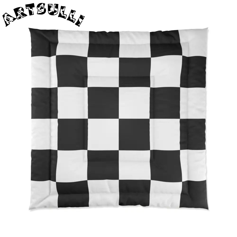JAKKOUTTHEBXX Checkerboard Black and White Comforter JAKKOUTTHEBXX
