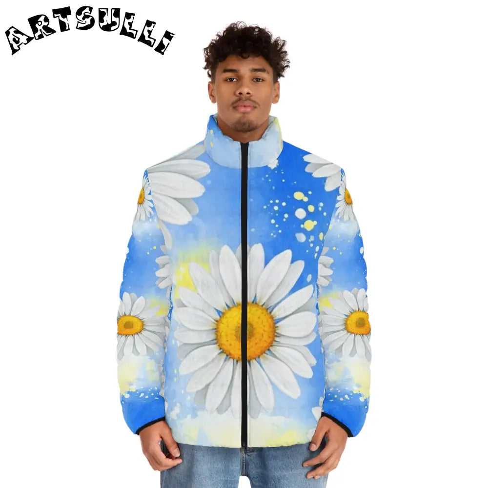 JAKKOUTTHEBXX Daisies Men’s Puffer Jacket (AOP) JAKKOUTTHEBXX