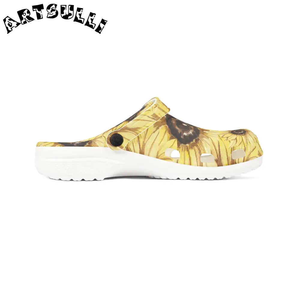 JAKKOUTTHEBXX Retro Anime Sunflower EVA Foam Rubber Shoes (AOP)