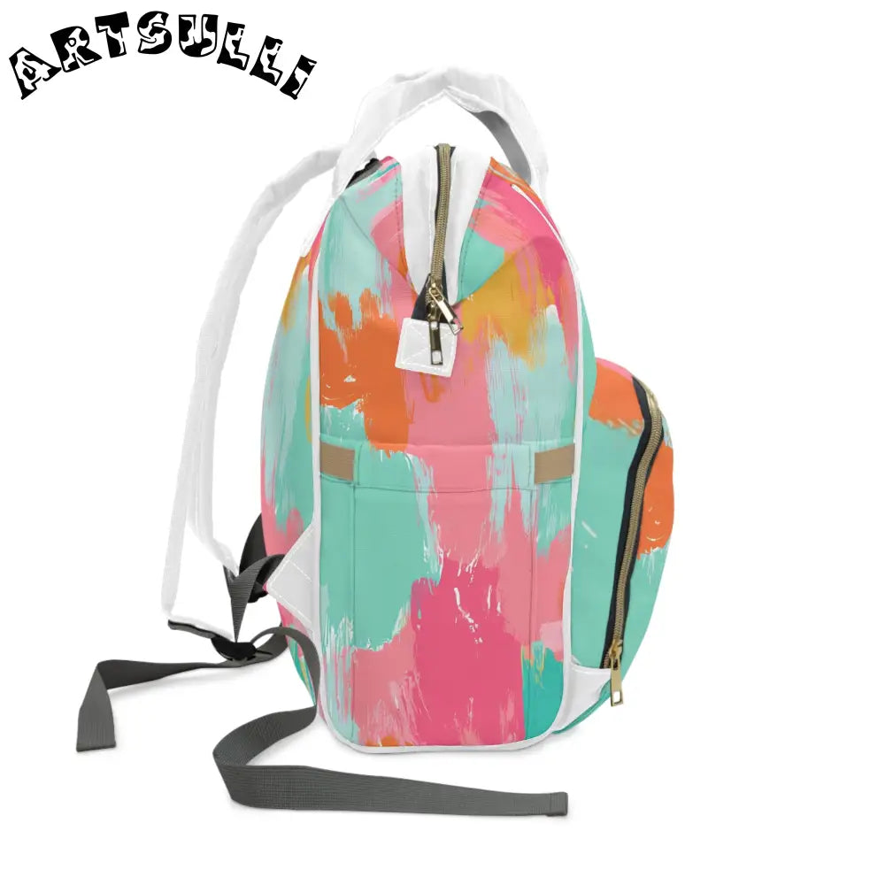JAKKOUTTHEBXX Preppy Pixel Bloom Multifunctional Diaper Backpack