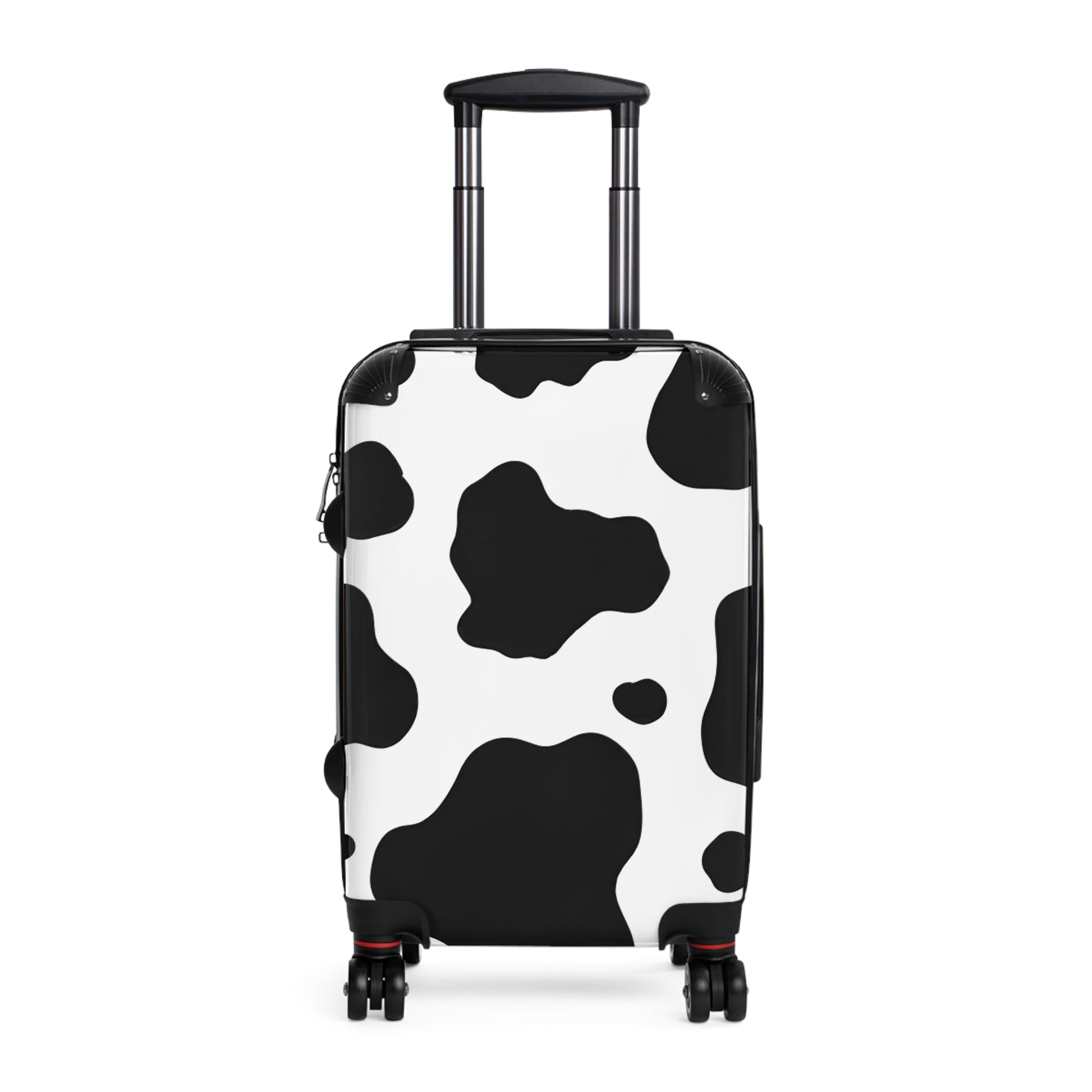 Cow Print Focus Suitcase, Artsulli - Art is Long, Life is Short, Bags, Size, Small, Color, Black, , , 34018190575547