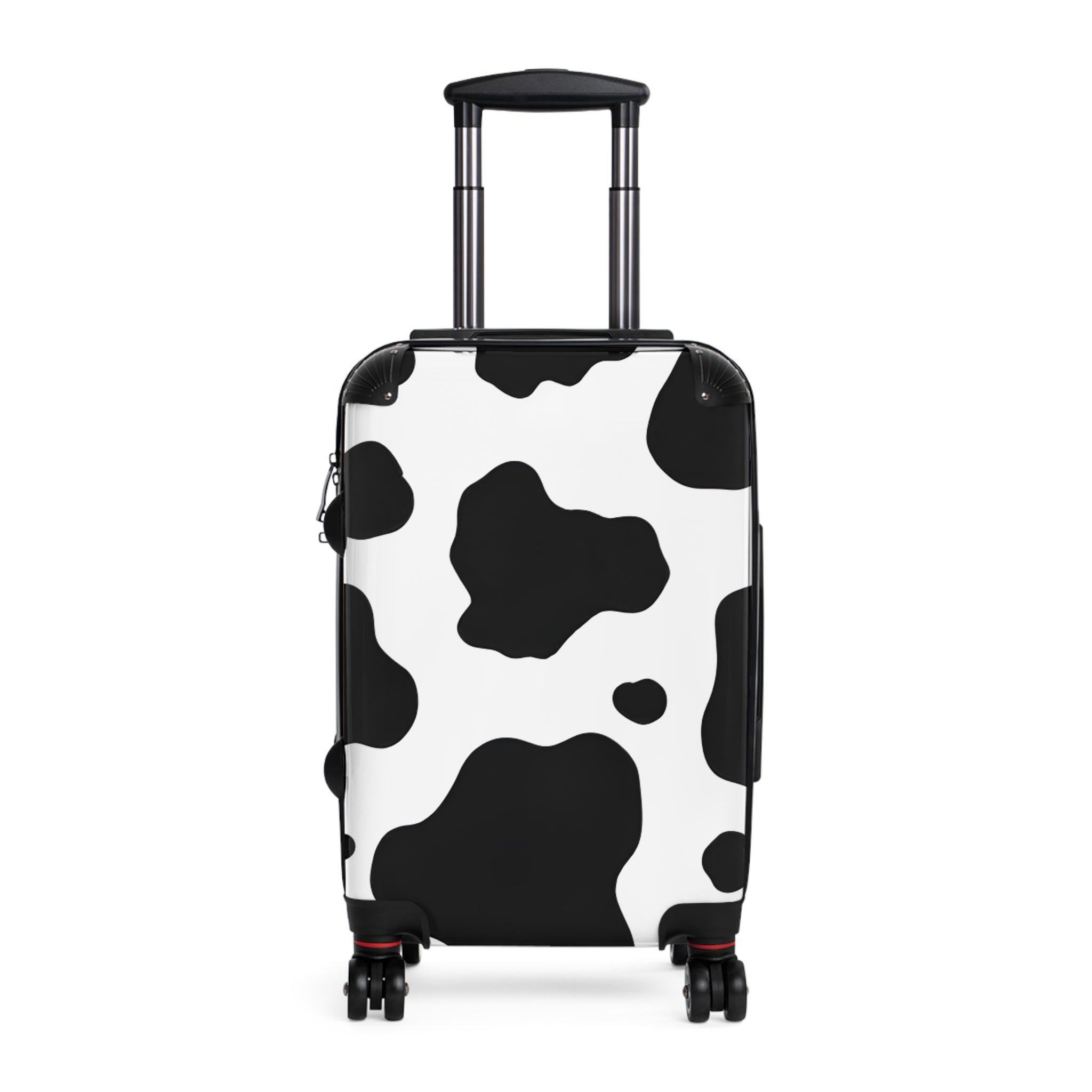 Cow Print Focus Suitcase, Artsulli - Art is Long, Life is Short, Bags, Size, Small, Color, Black, , , 34018190575547