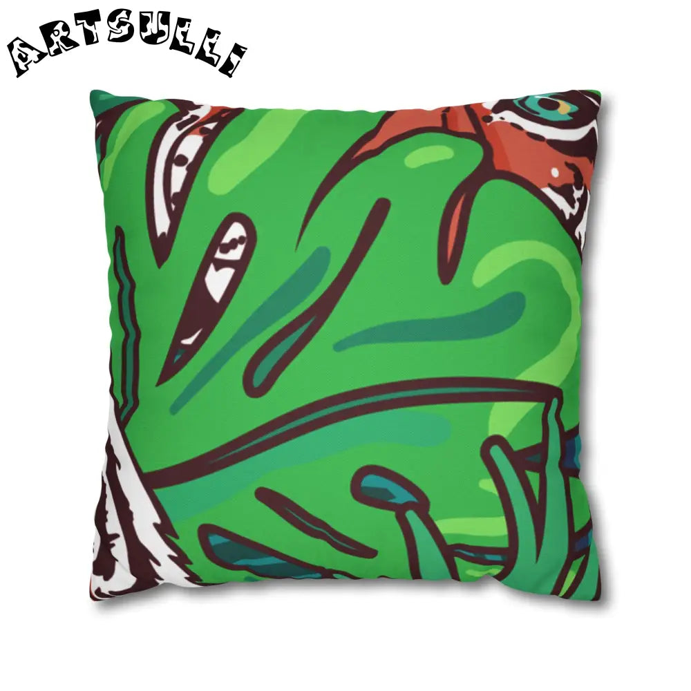 JAKKOUTTHEBXX Tropical Jungle Tigers Blue and Green Spun Polyester