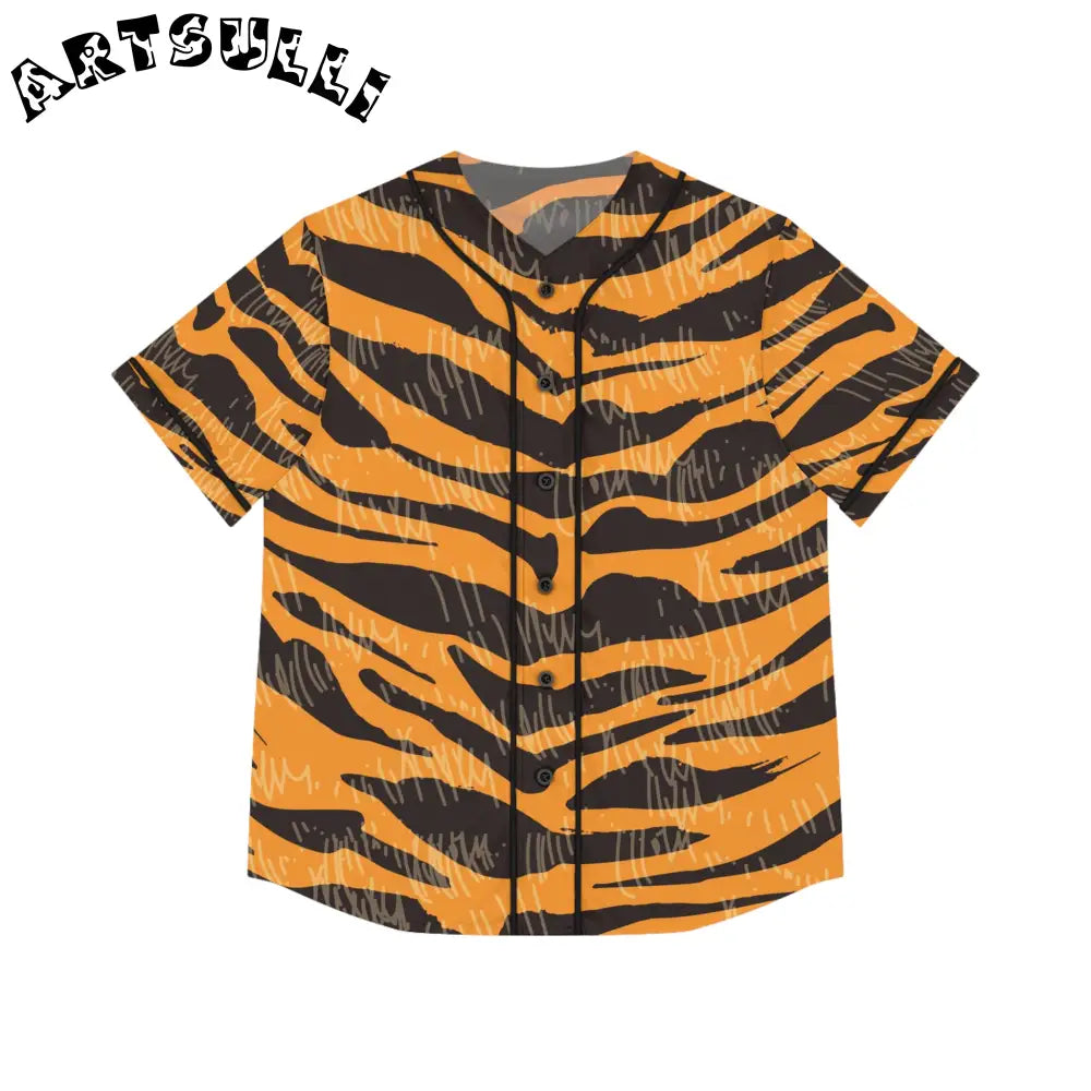 JAKKOUTTHEBXX Tiger Scratches Orange & Black Women’s Baseball Jersey