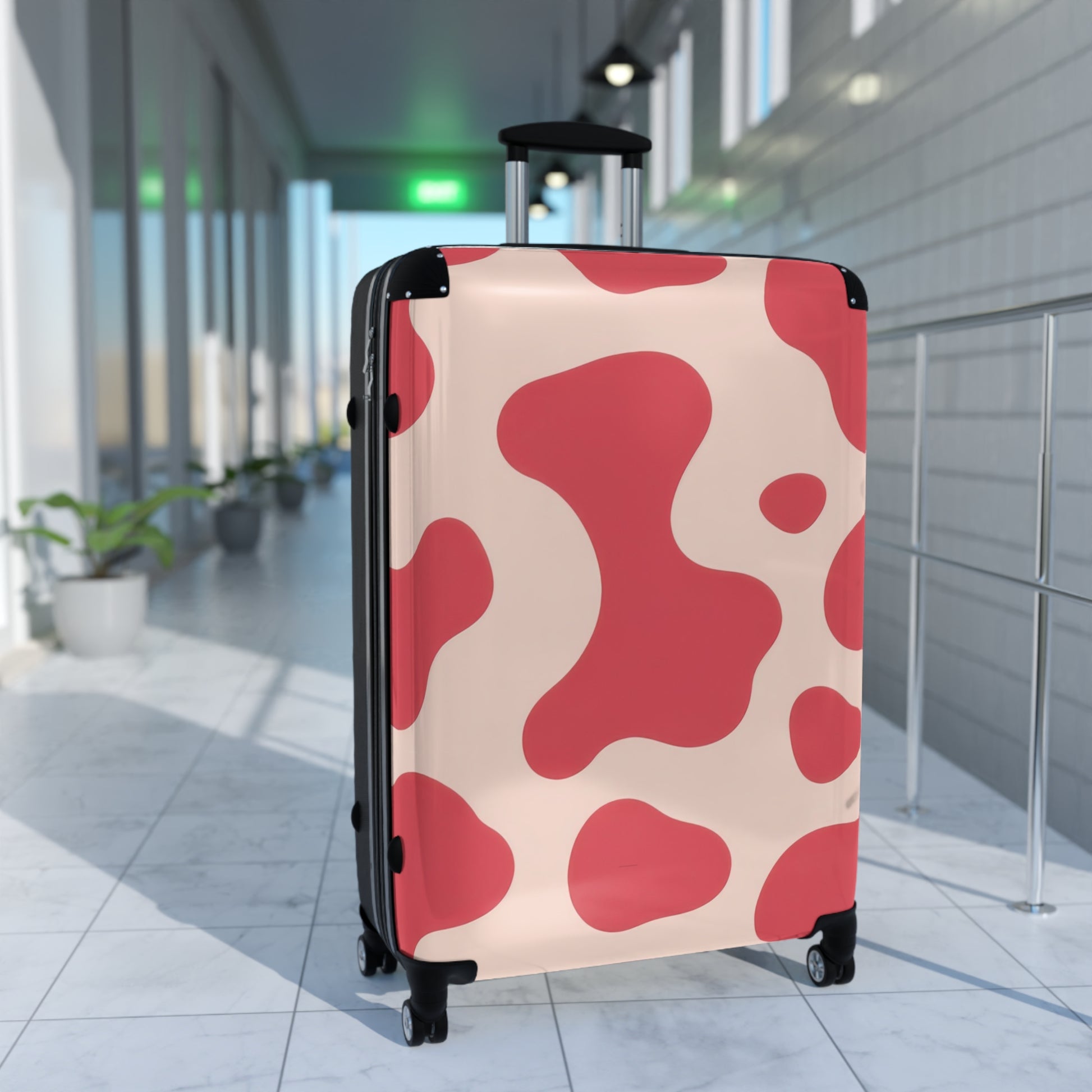 Red Jungle Cow Suitcase, Artsulli - Art is Long, Life is Short, Bags, , , , , , , 