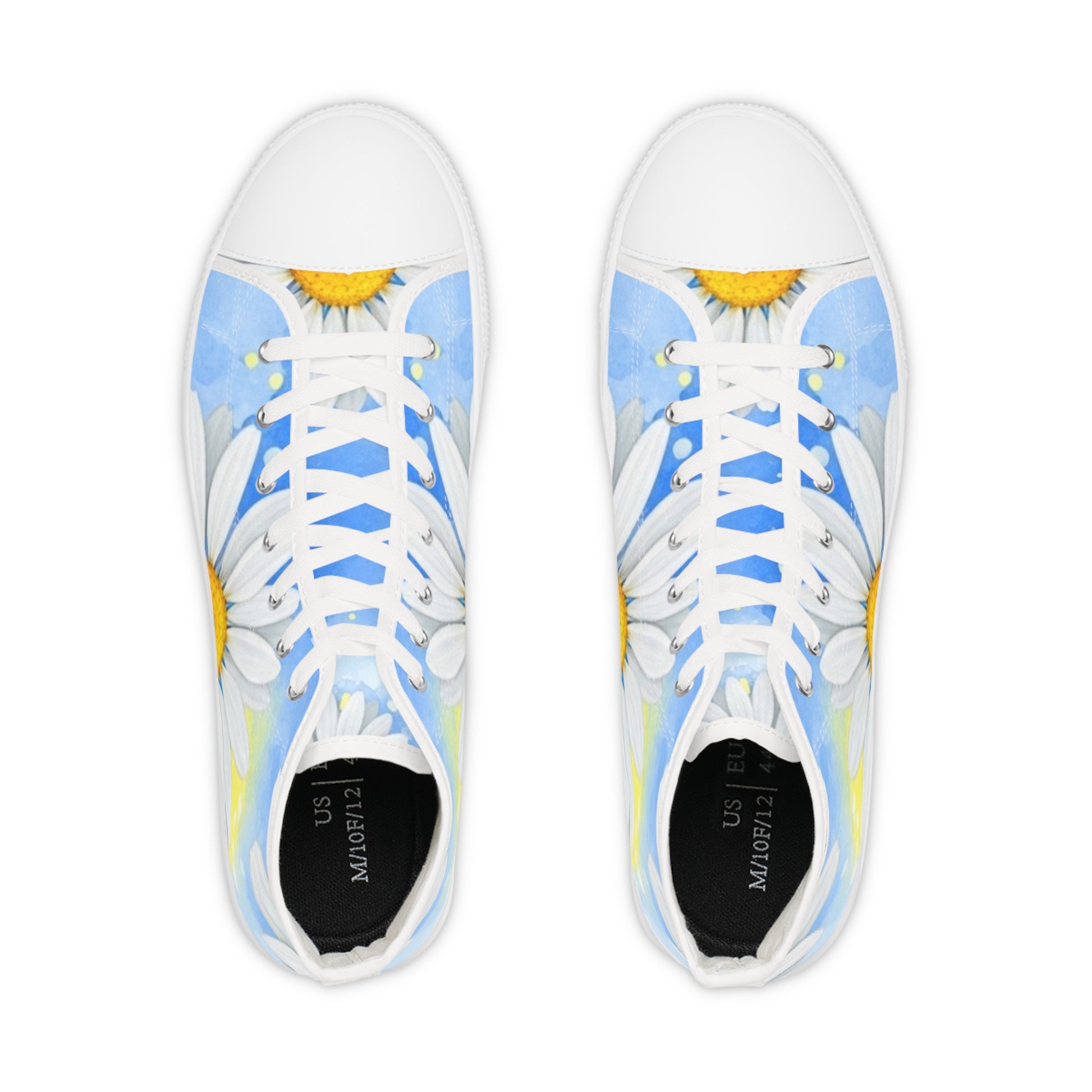 Daisies Men's High Top Sneakers, Artsulli - Art is Long, Life is Short, Shoes, , , , , , , 