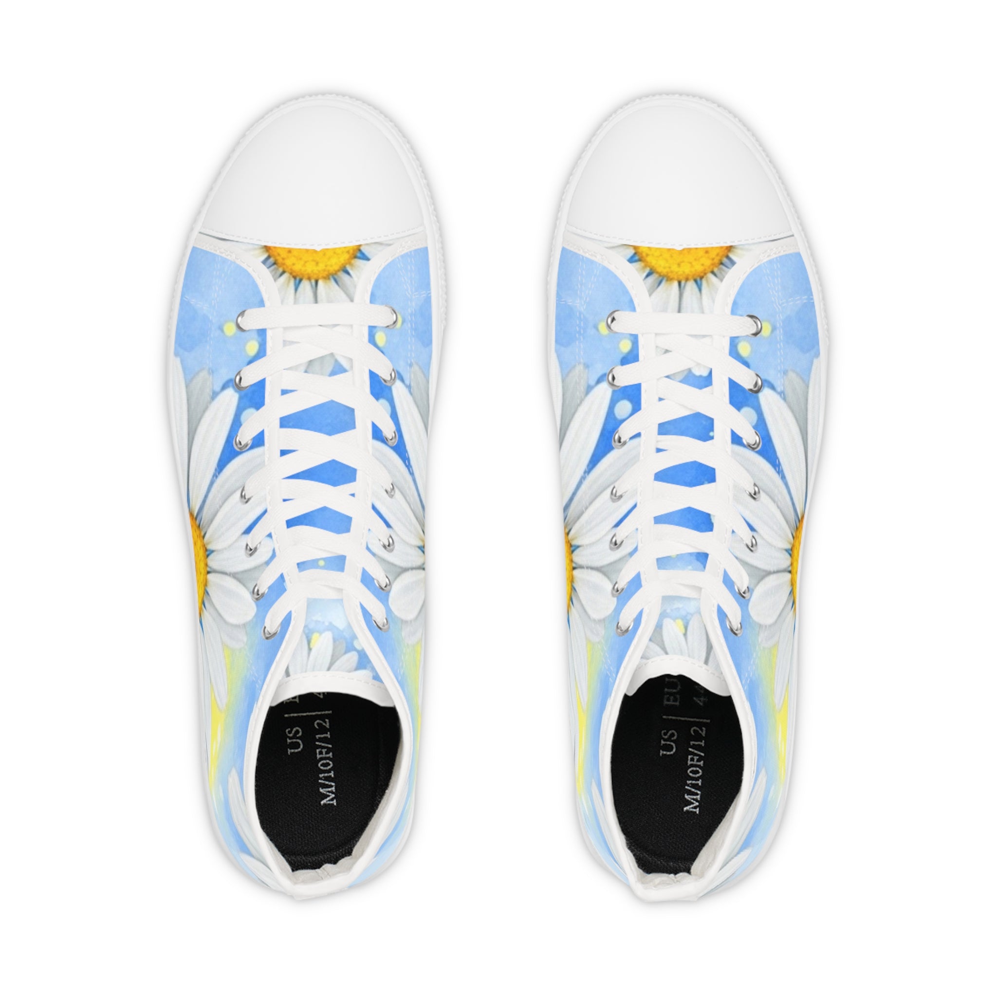 Daisies Men's High Top Sneakers, Artsulli - Art is Long, Life is Short, Shoes, , , , , , , 