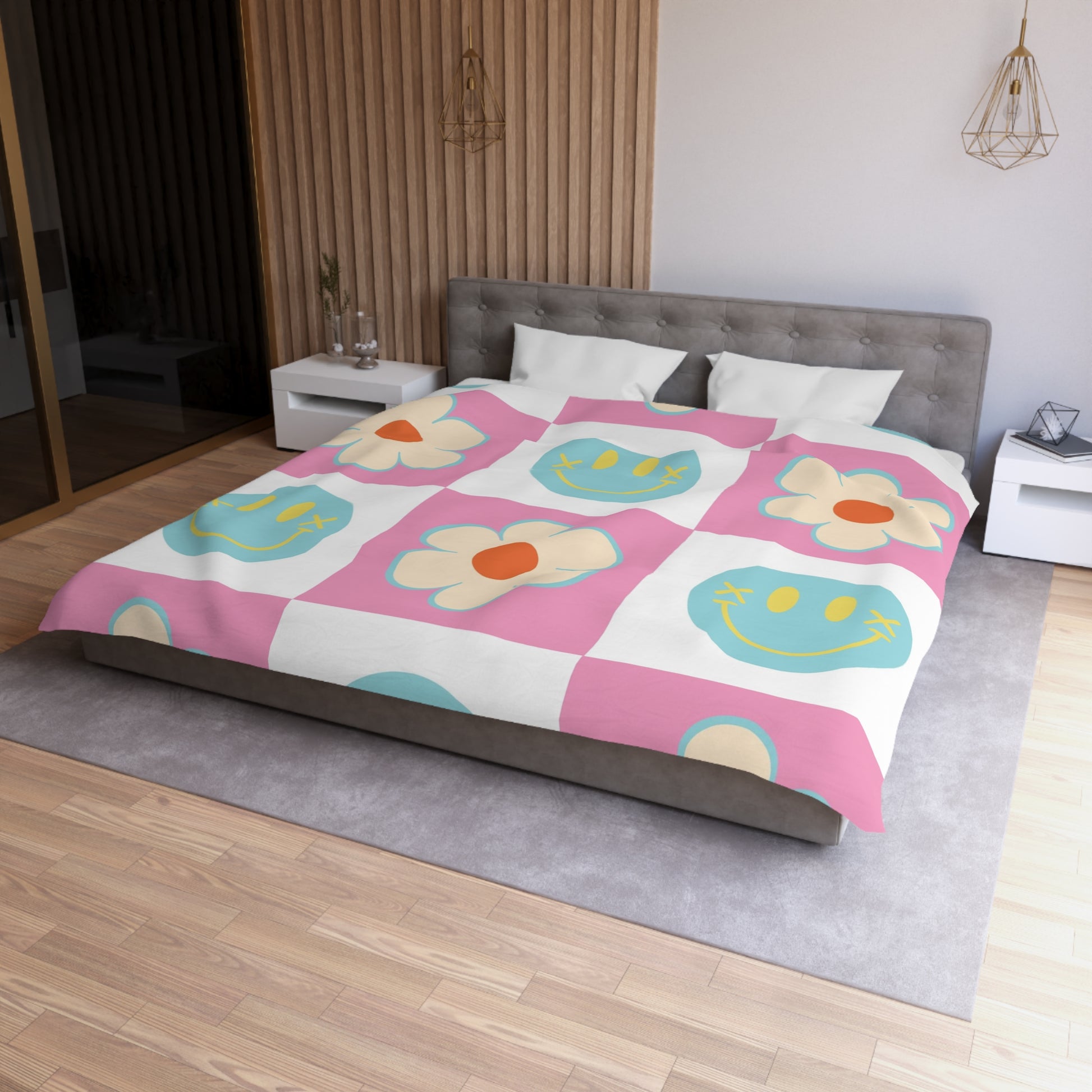 Madotsukis Grin Bloom Microfiber Duvet Cover, Artsulli - Art is Long, Life is Short, Home Decor, , , , , , , 