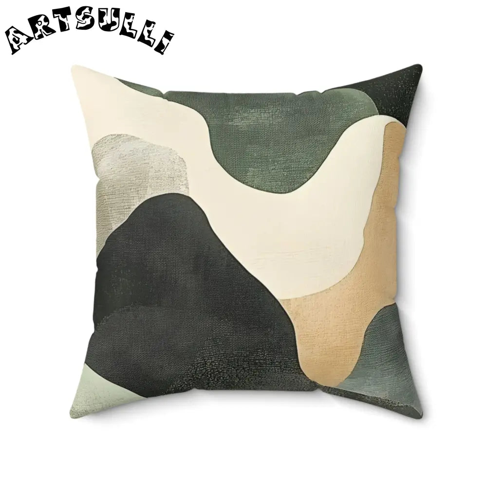 JAKKOUTTHEBXX Abstract Earth Tone Camouflage Pillow JAKKOUTTHEBXX