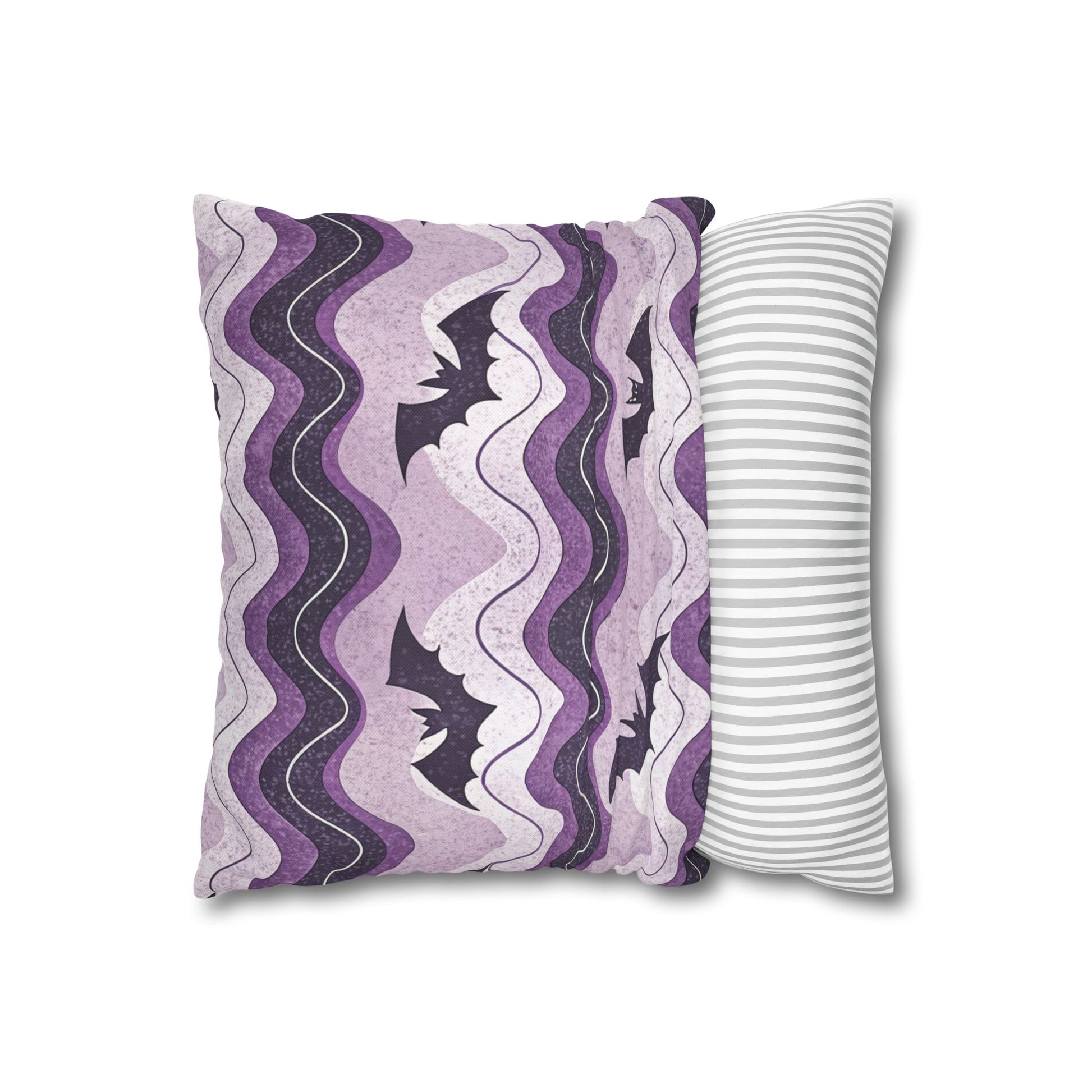 Bat Wave Spun Polyester Square Pillowcase, Artsulli - Art is Long, Life is Short, Home Decor, , , , , , , 