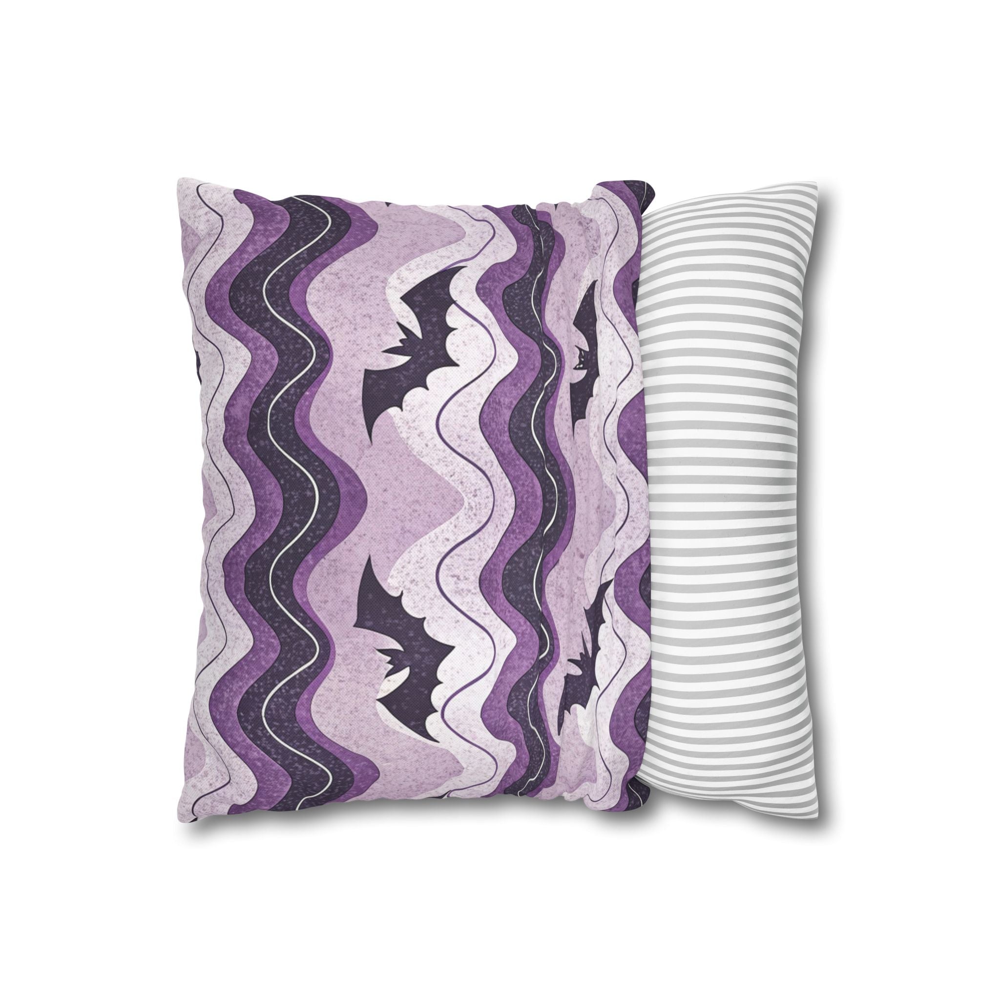 Bat Wave Spun Polyester Square Pillowcase, Artsulli - Art is Long, Life is Short, Home Decor, , , , , , , 