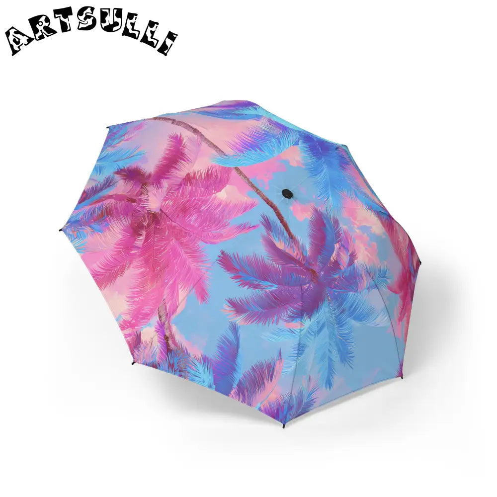 JAKKOUTTHEBXX Ethereal Pastel Palms Semi-Automatic Foldable Umbrella