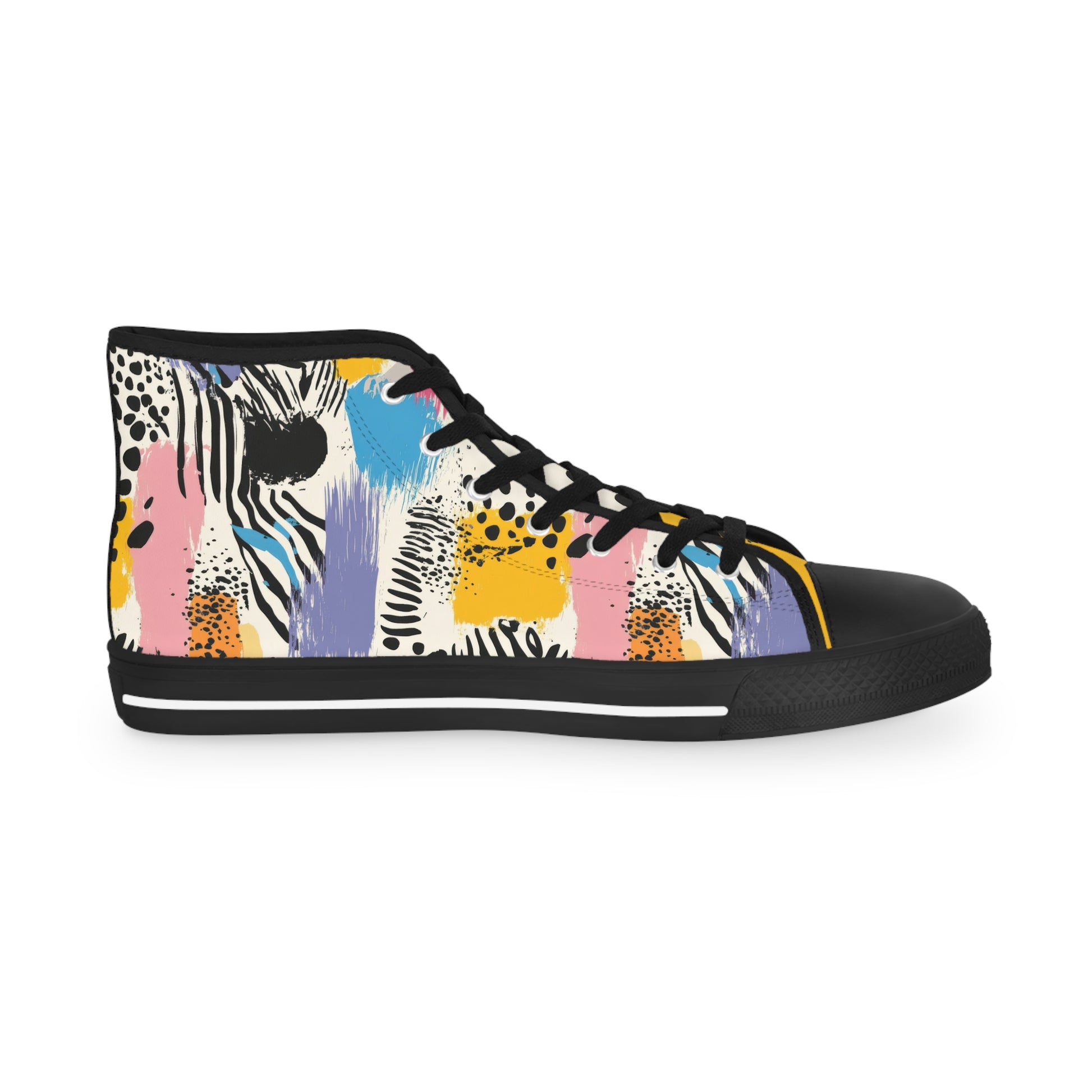 Rae Zebra Rhapsody Men's High Top Sneakers, Artsulli - Art is Long, Life is Short, Shoes, , , , , , , 