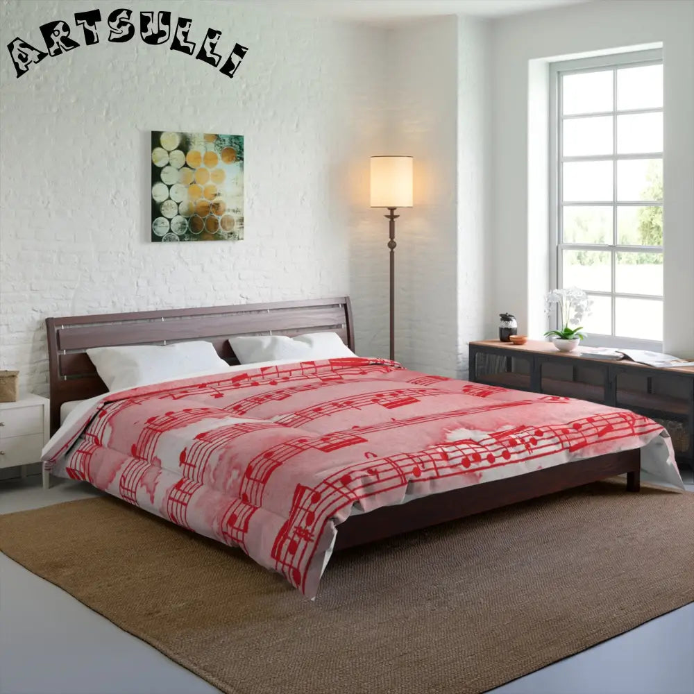 JAKKOUTTHEBXX Red Music Note Cozy Blanket with Premium Illustrations Printed 2025