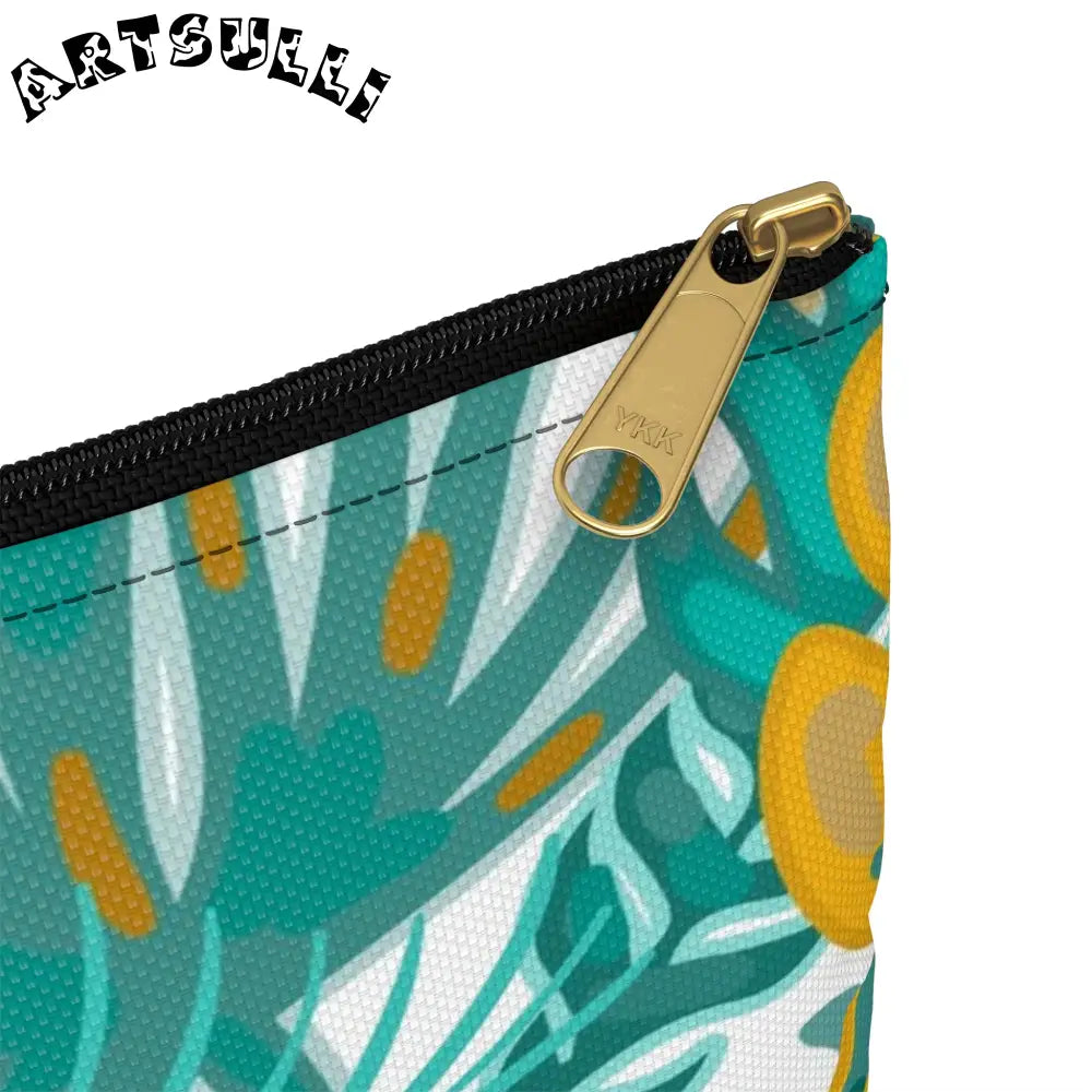 JAKKOUTTHEBXX Tropical Jungle Tigers Brown and Green Accessory Pouch