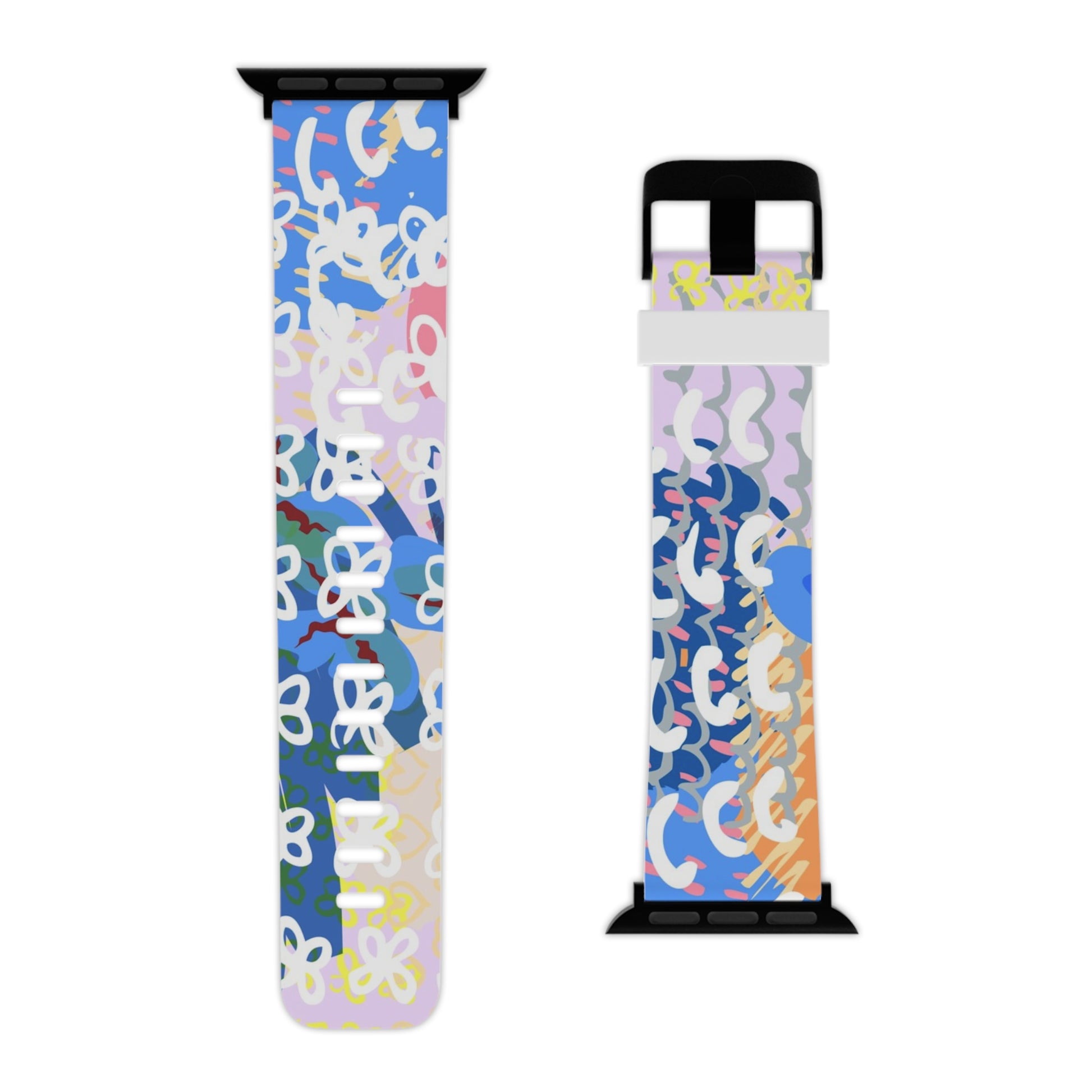 Flowers x Doodles x Hearts Multi-Color Watch Band for Apple Watch, Artsulli - Art is Long, Life is Short, Accessories, , , , , , , 