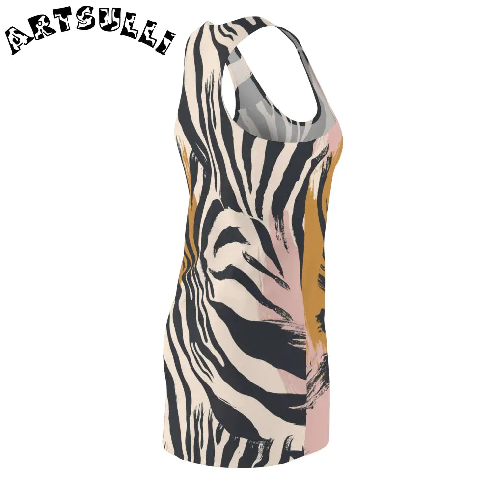 JAKKOUTTHEBXX Sleeveless Zebra Print AOP Racerback Dress