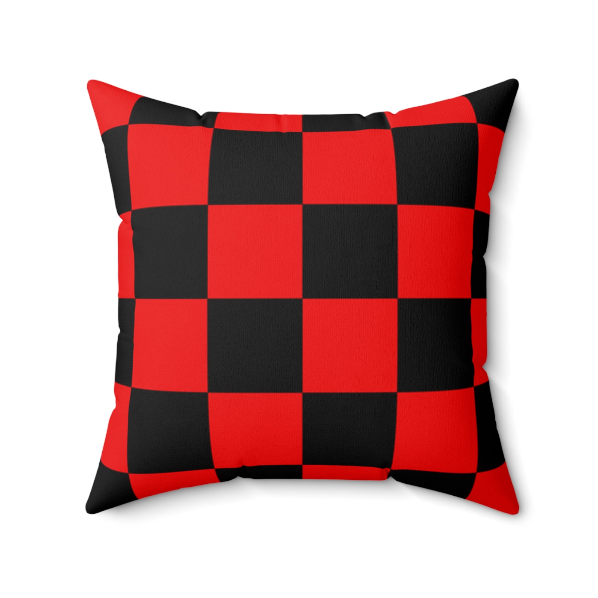 Checkerboard Red and Black Spun Polyester Square Pillow, Artsulli - Art is Long, Life is Short, Home Decor, , , , , , , 