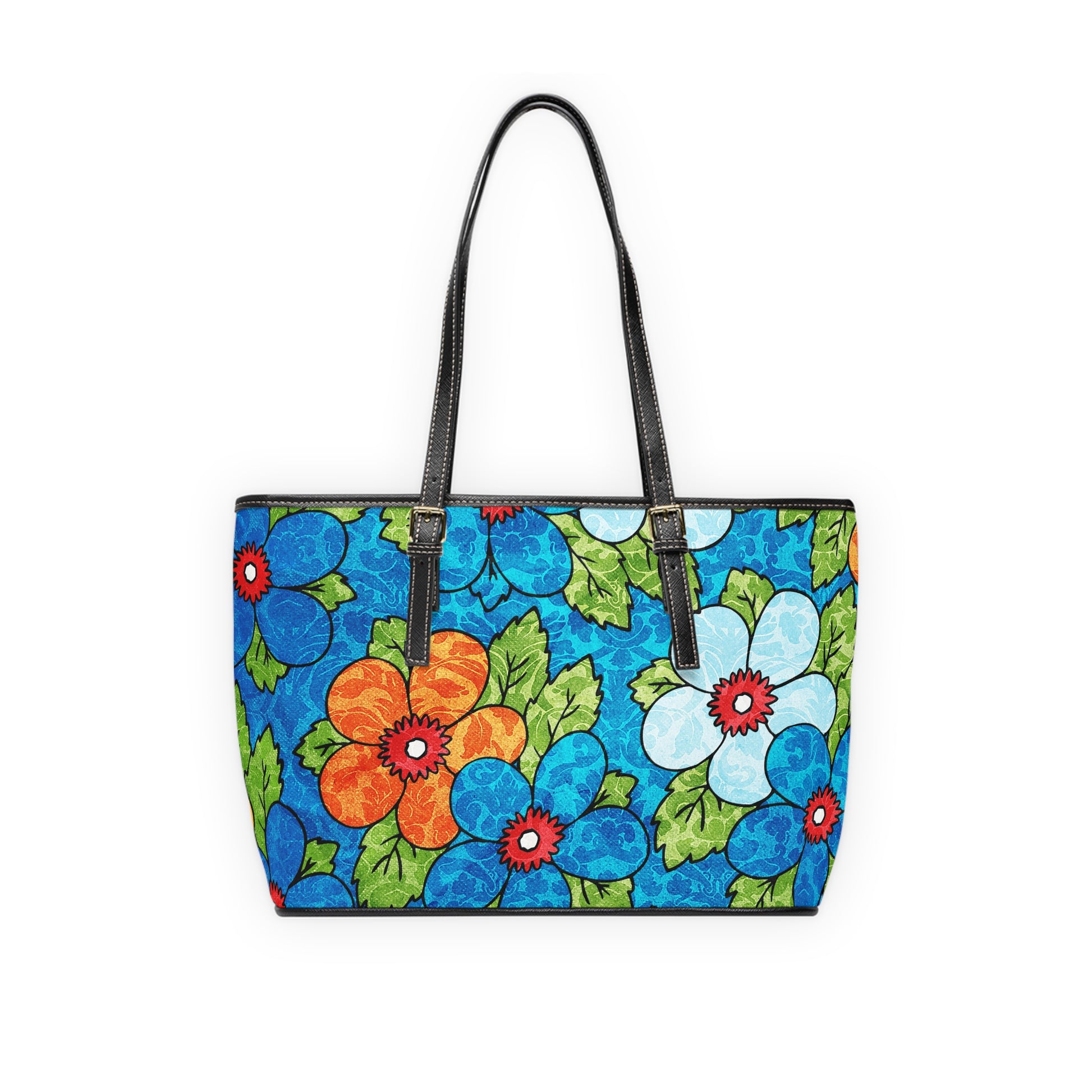 Blue Orange Groovy II PU Leather Shoulder Bag, Artsulli - Art is Long, Life is Short, Bags, , , , , , , 