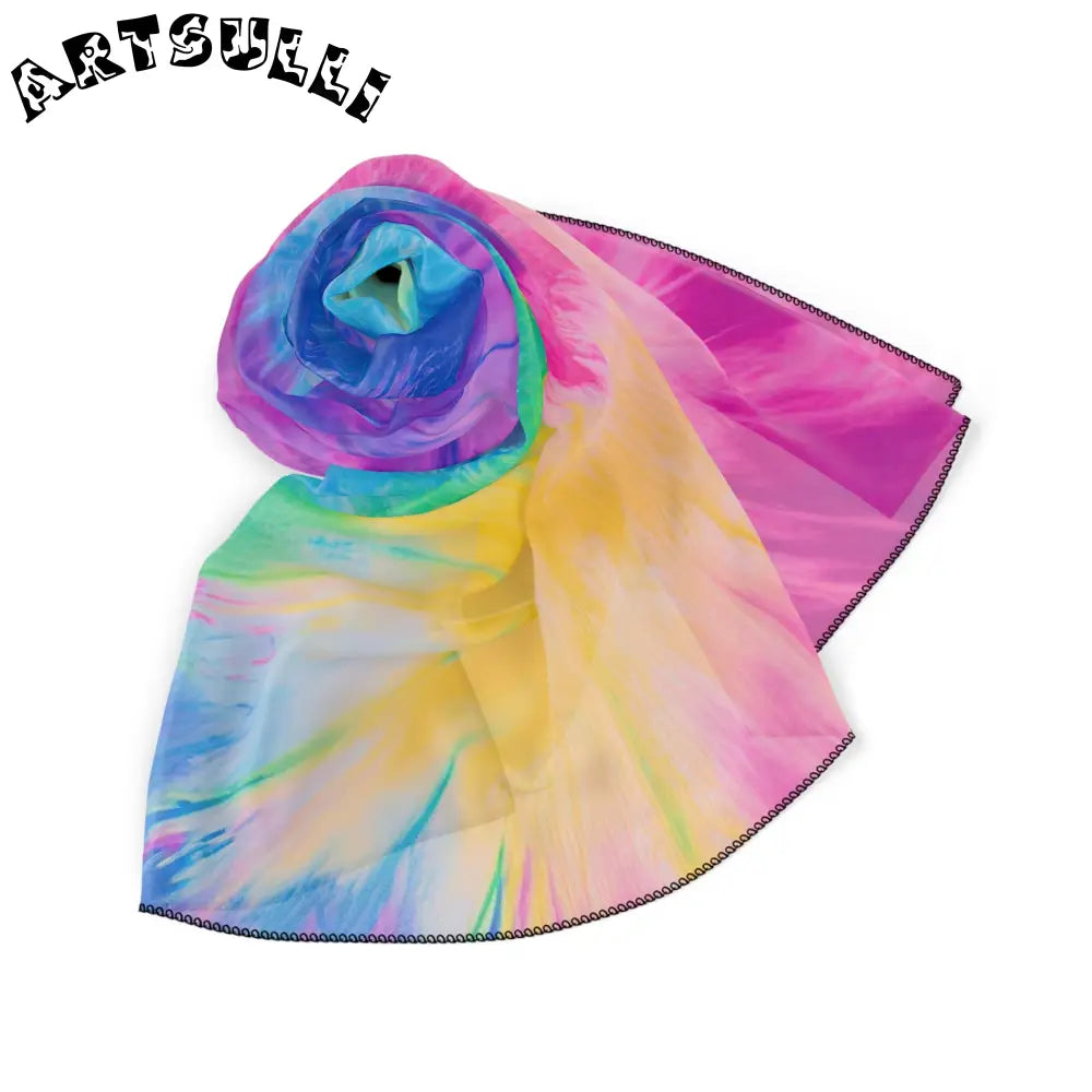 JAKKOUTTHEBXX Tie Dye Spiral Illustration Printed Scarf 2025