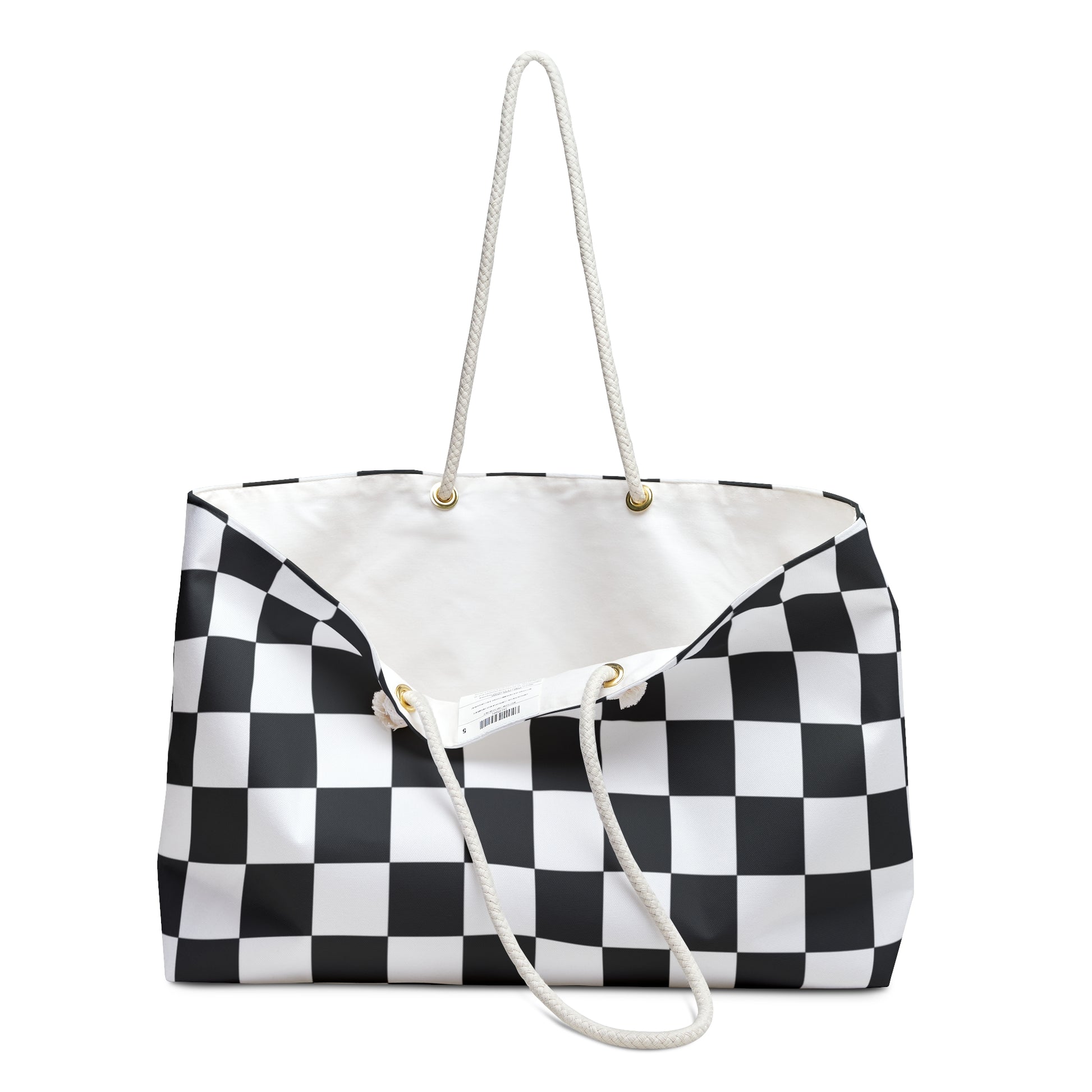 Checkerboard White and Black Weekender Bag, Artsulli - Art is Long, Life is Short, Bags, , , , , , , 