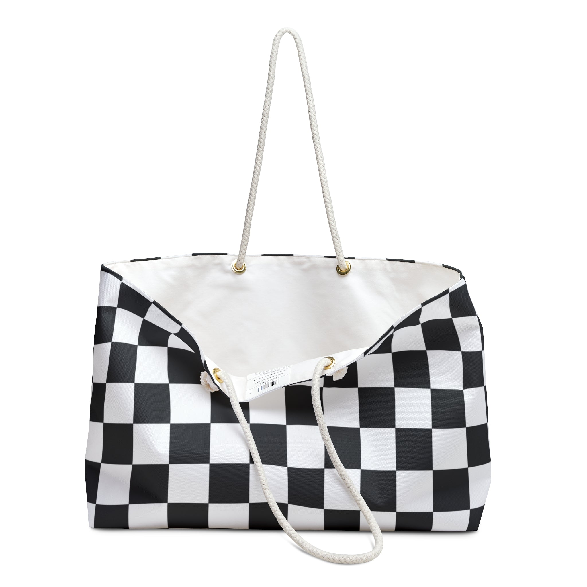 Checkerboard White and Black Weekender Bag, Artsulli - Art is Long, Life is Short, Bags, , , , , , , 